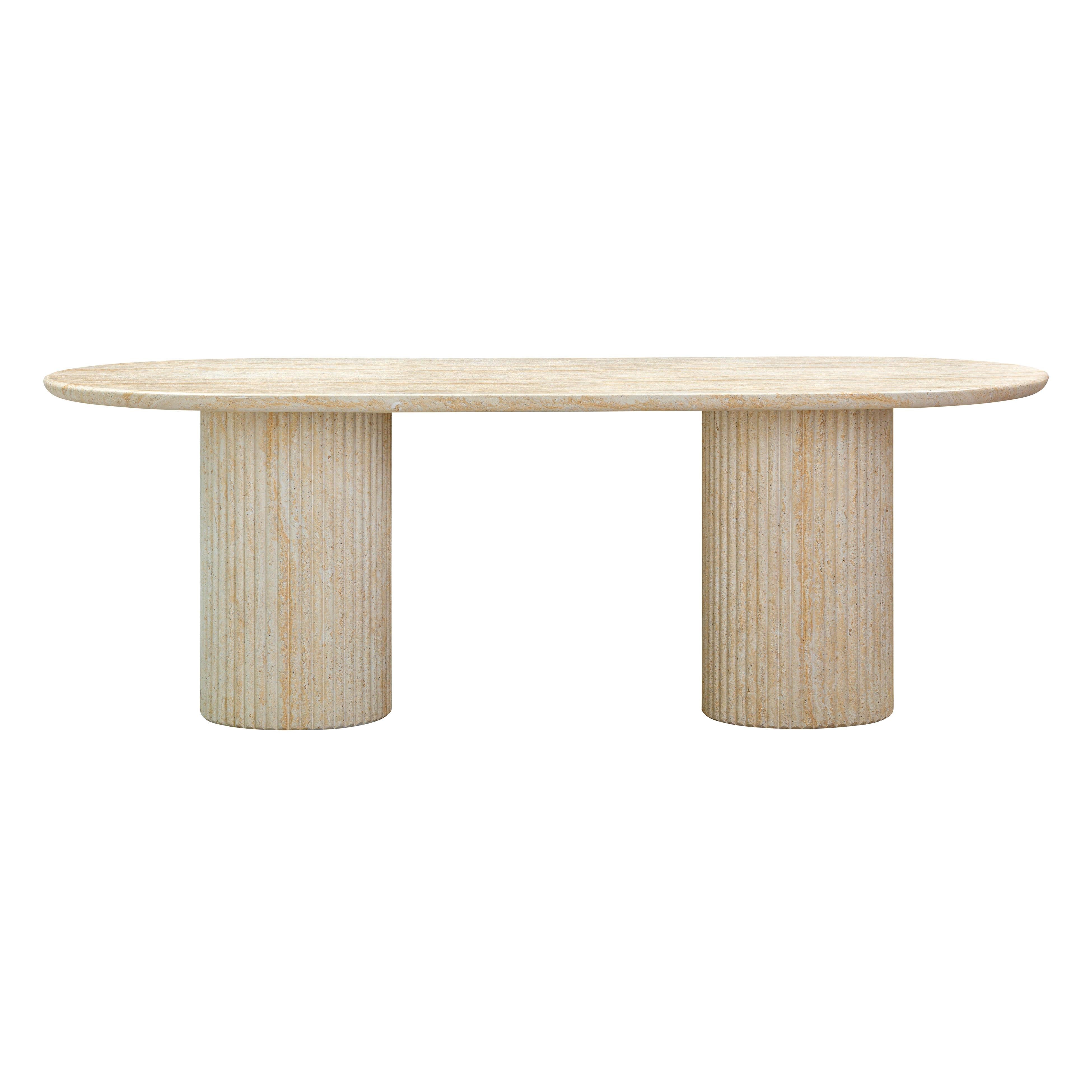 Brut Travertine Pattern Indoor/Outdoor Dining Table