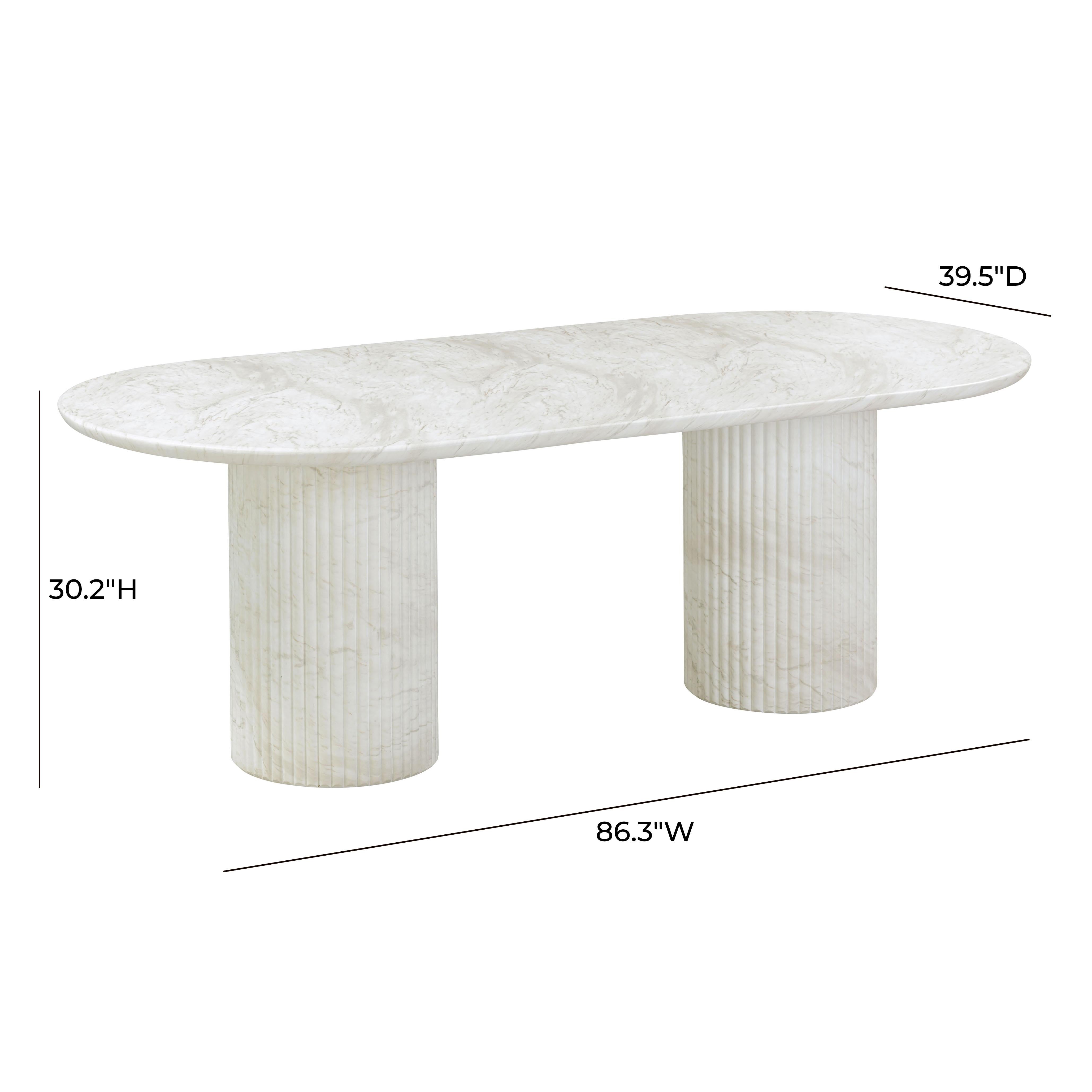 Brut White Marble Pattern Indoor/Outdoor Dining Table