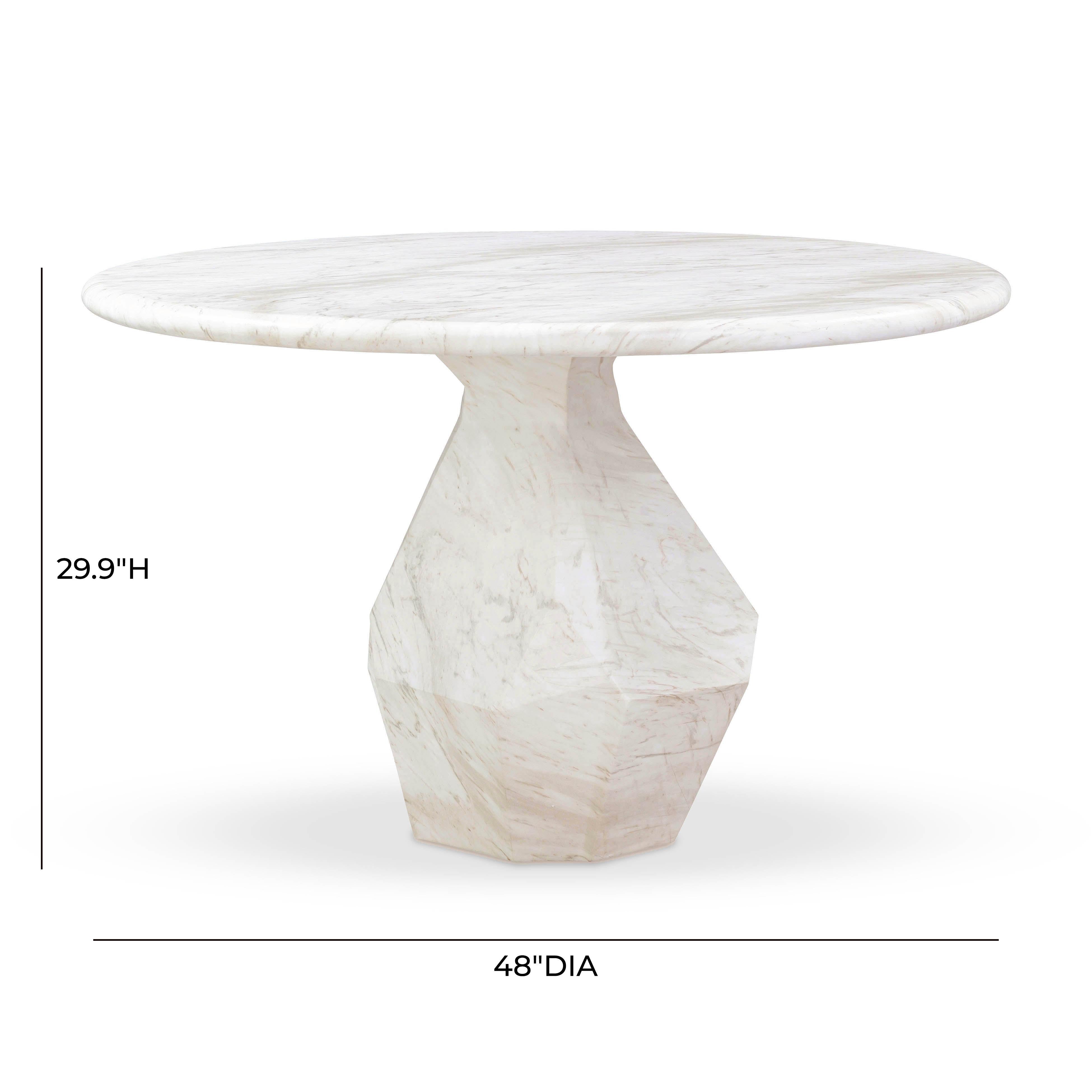 Esme Faux Marble 48" Round Dining Table