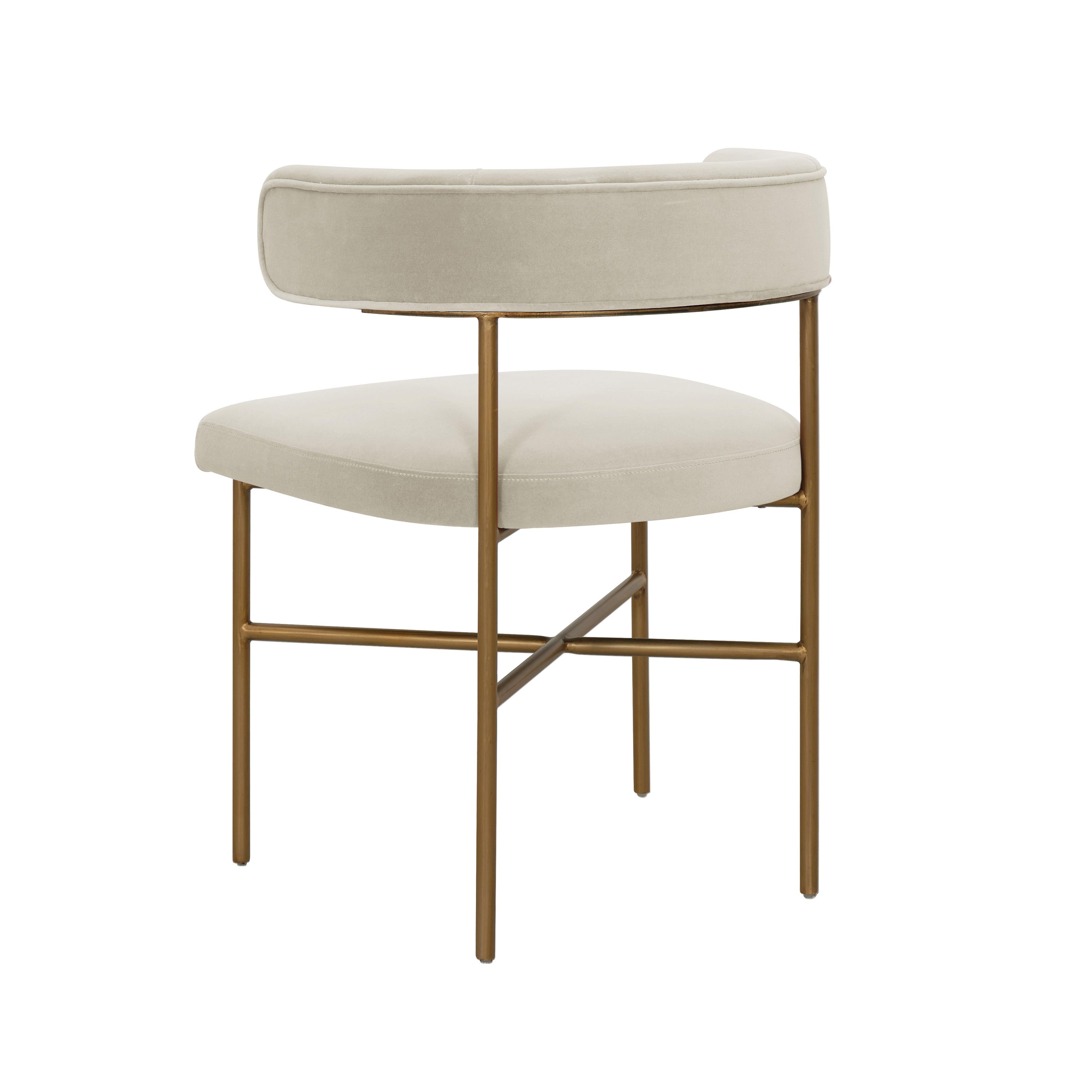 Kim Velvet Chair in Cream