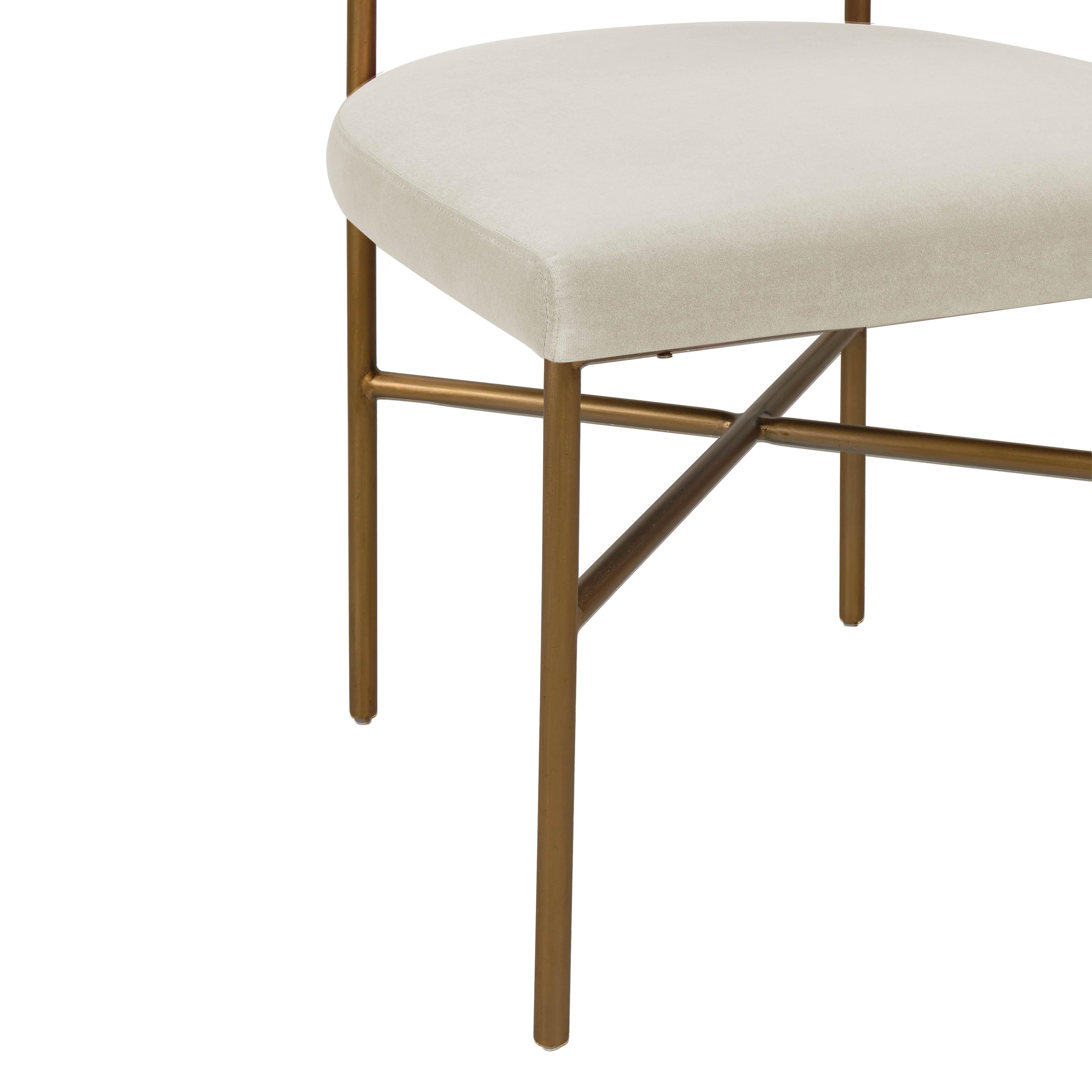 Kim Velvet Chair in Cream