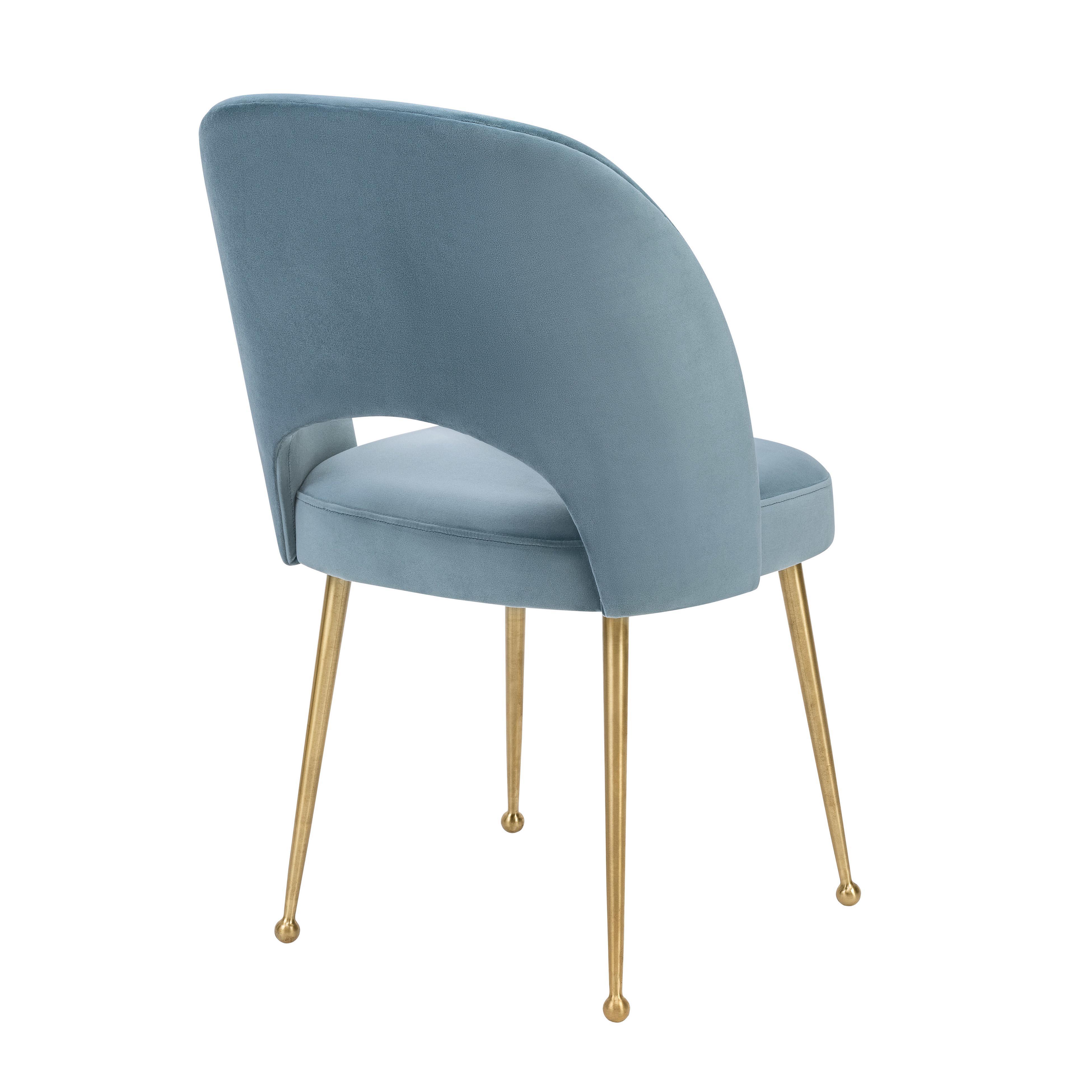 Swell Sea Blue Velvet Chair - UK