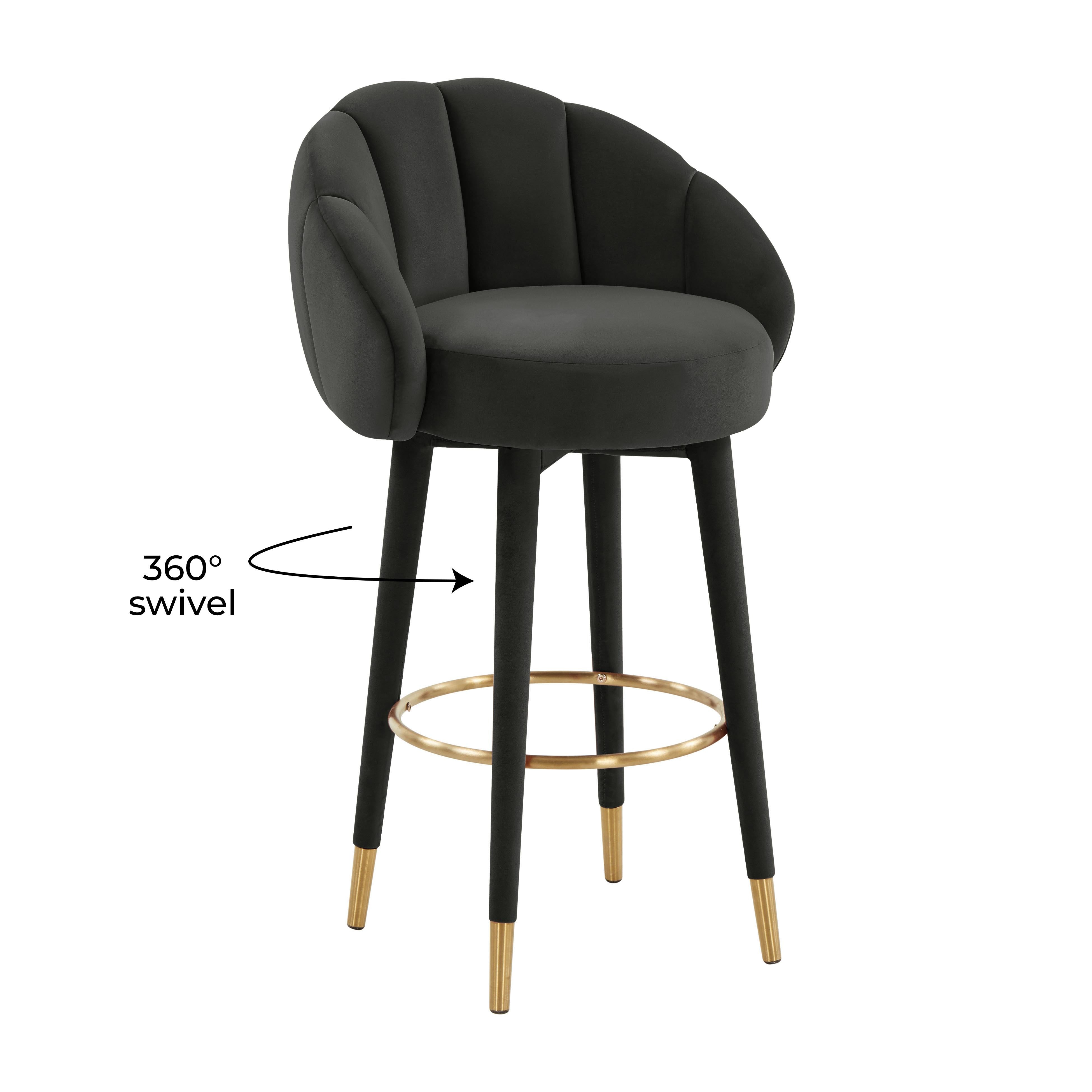 Myla Black Swivel Bar Stool - UK