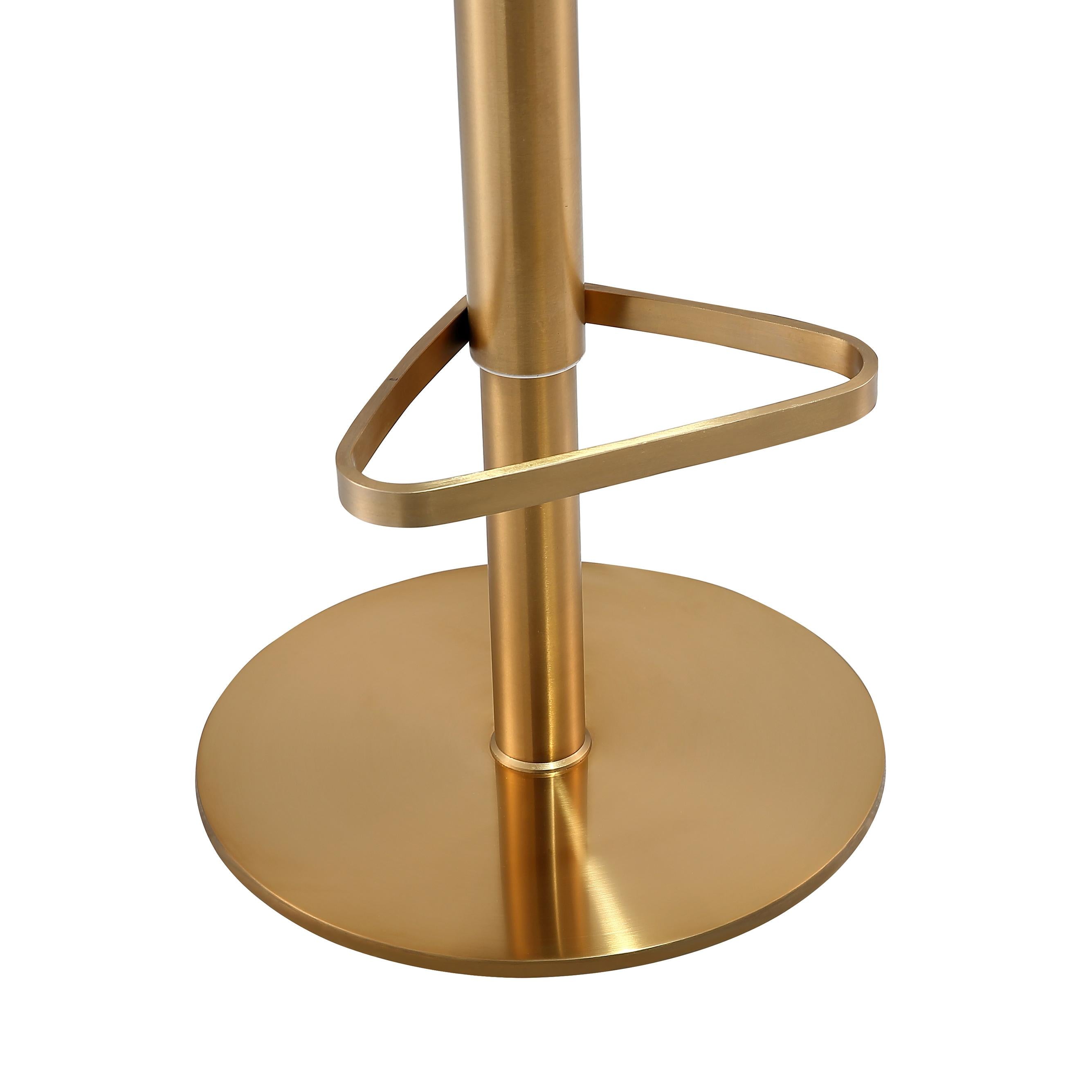 Astro Malachite Green Performance Vegan Leather and Gold  Adjustable Stool