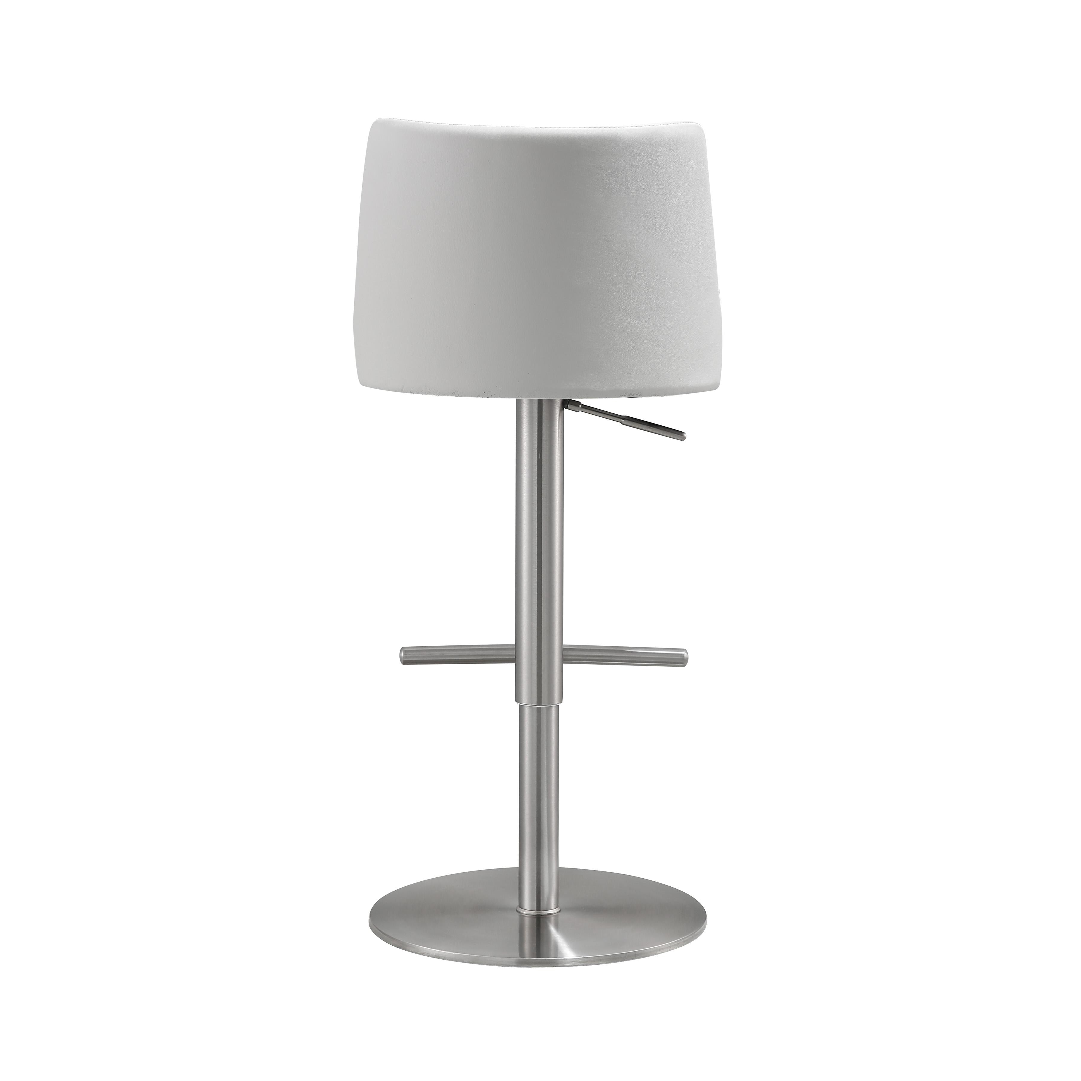 Reagan White and Silver Adjustable Stool - UK