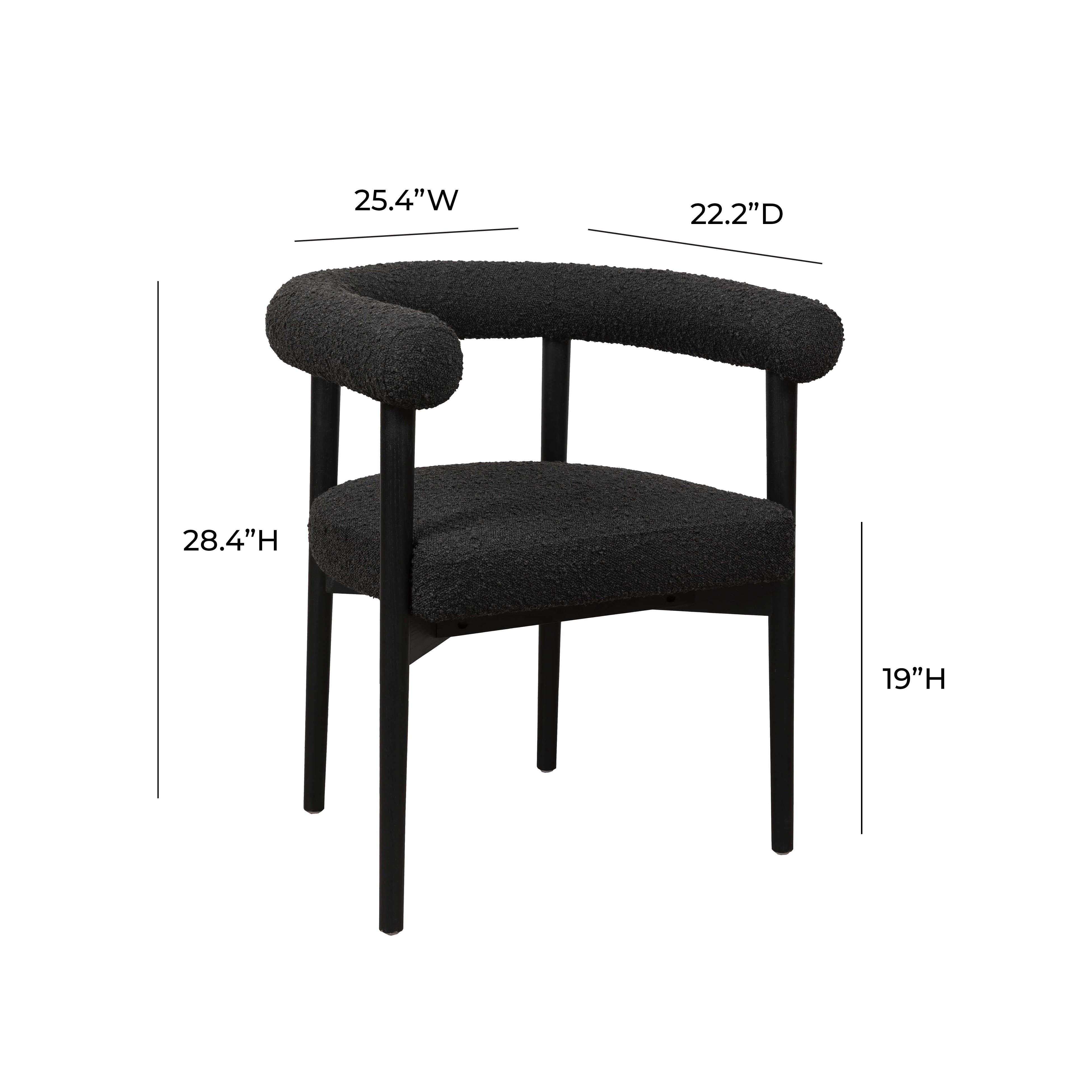 Spara Black Boucle Dining Chair - UK