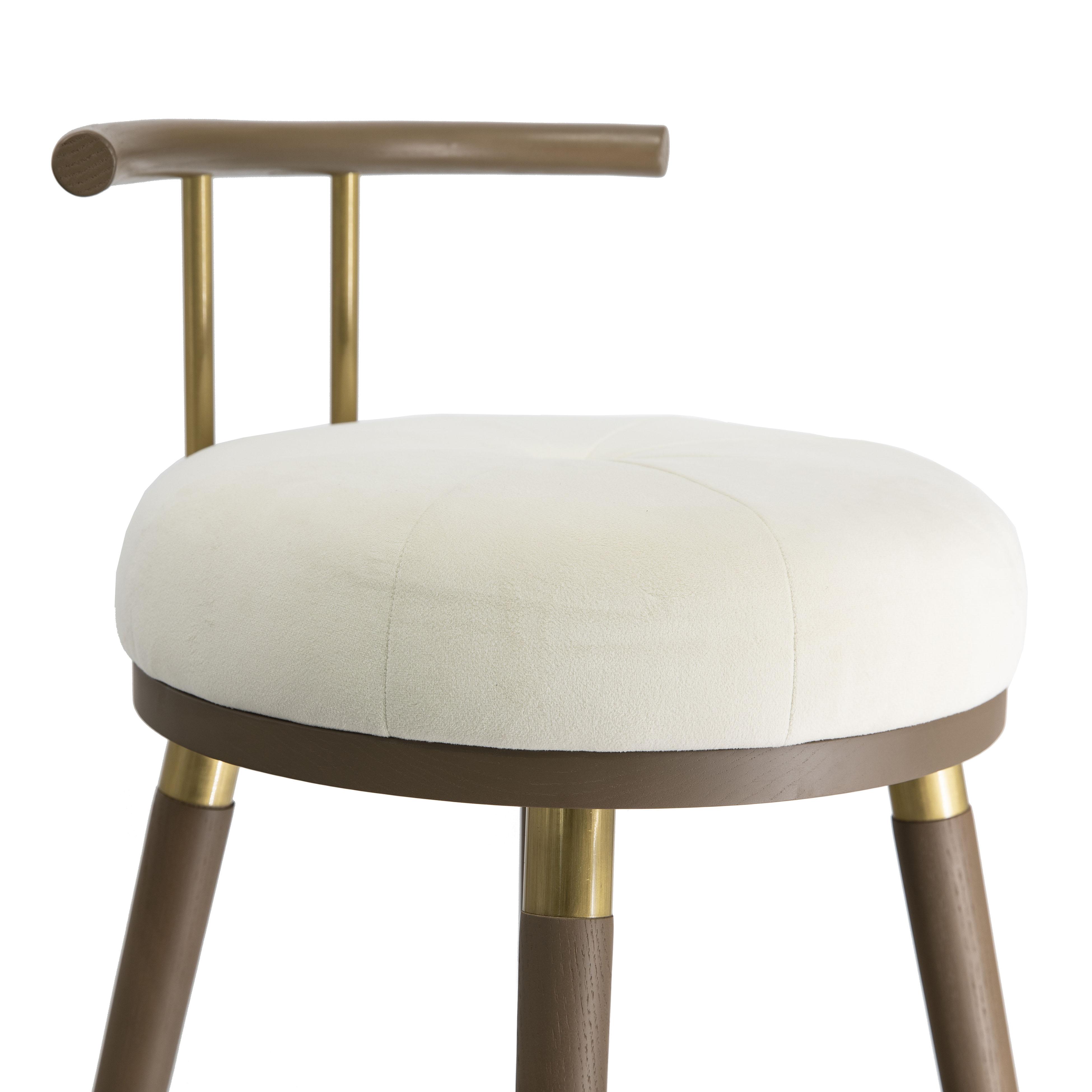 Juniper Cream Velvet Counter Stool - UK
