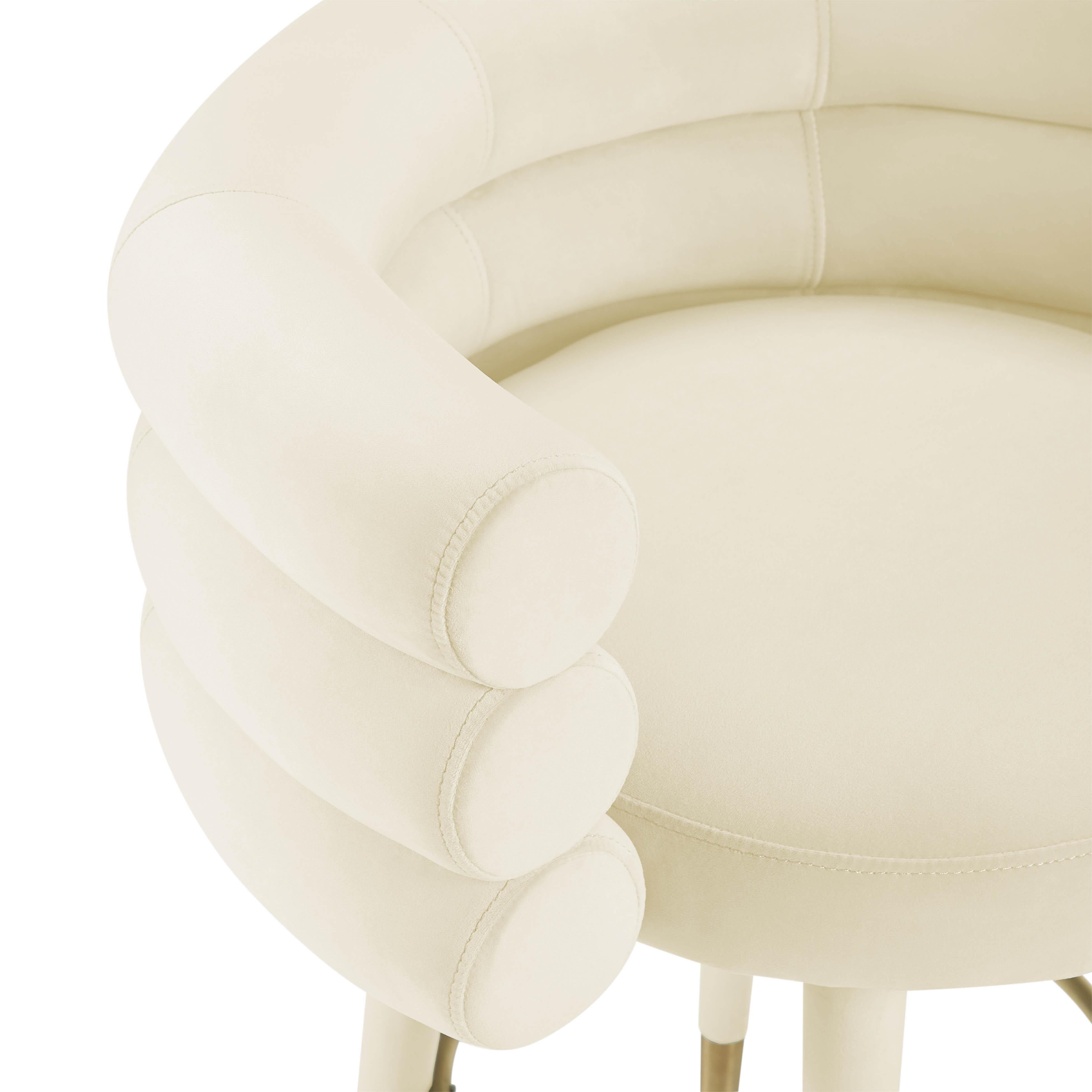 Betty Cream Velvet Barstool