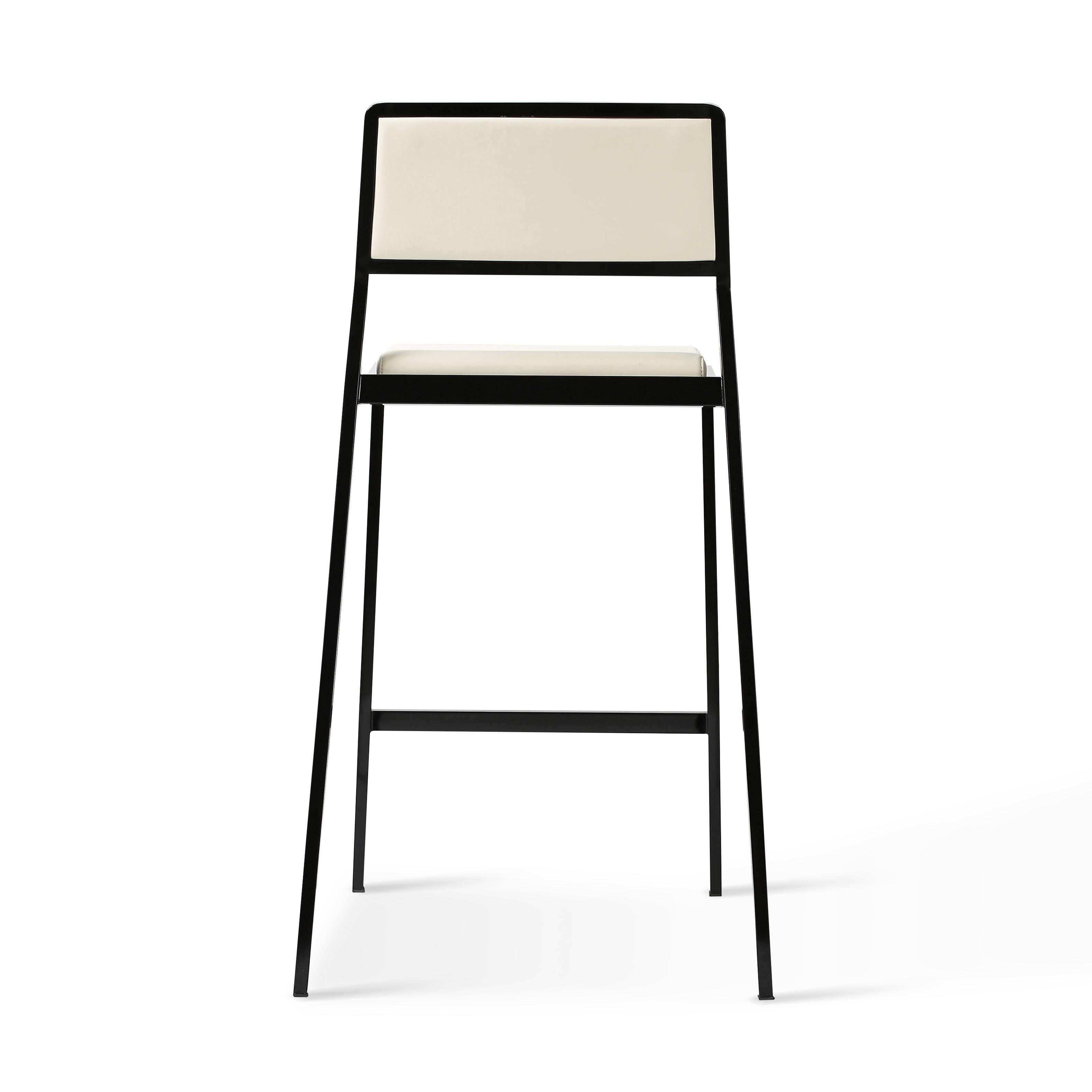 Gale Cream Performance Vegan Leather Stackable Stool - Set of 2