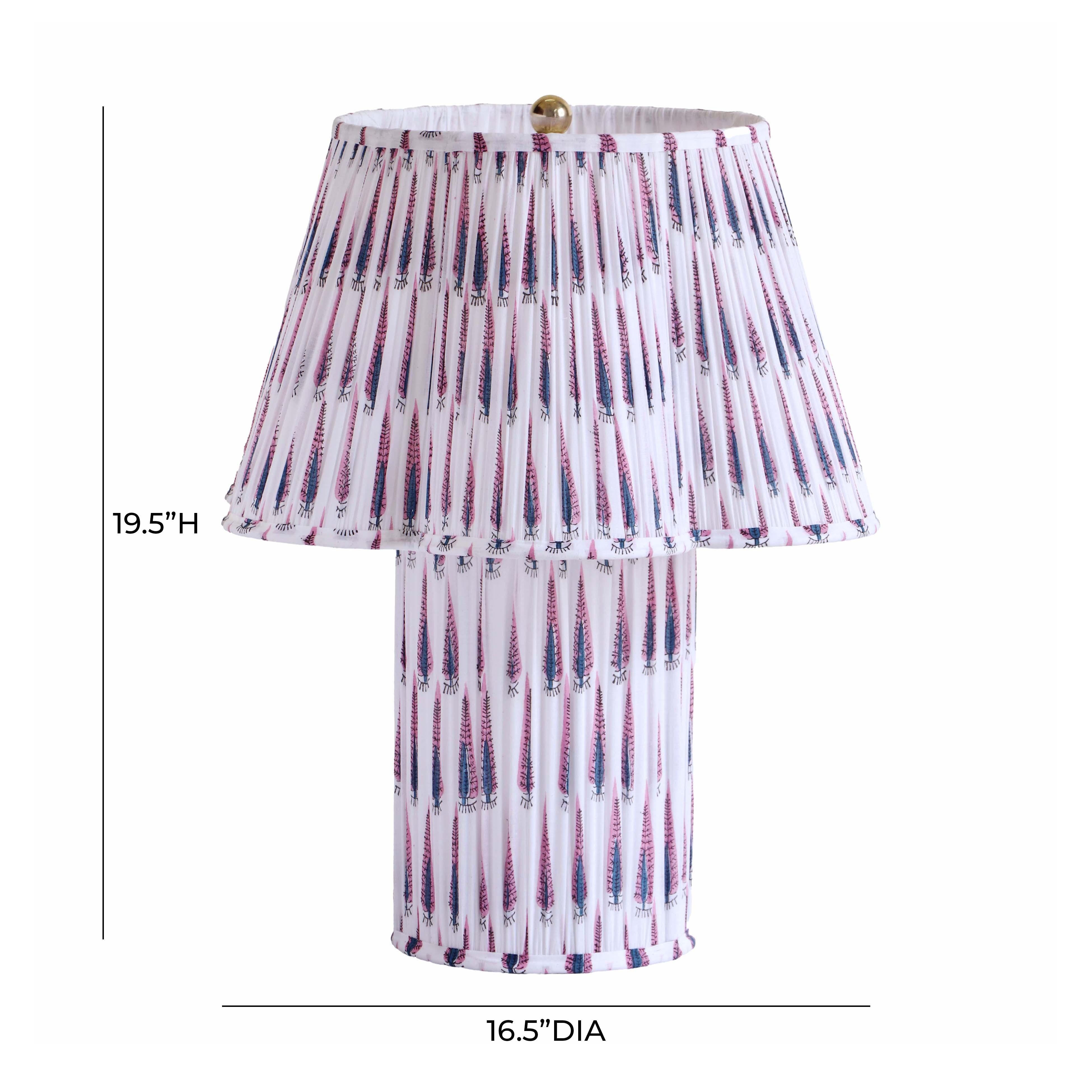 Corrine Purple and White Streaked Cotton Table Lamp