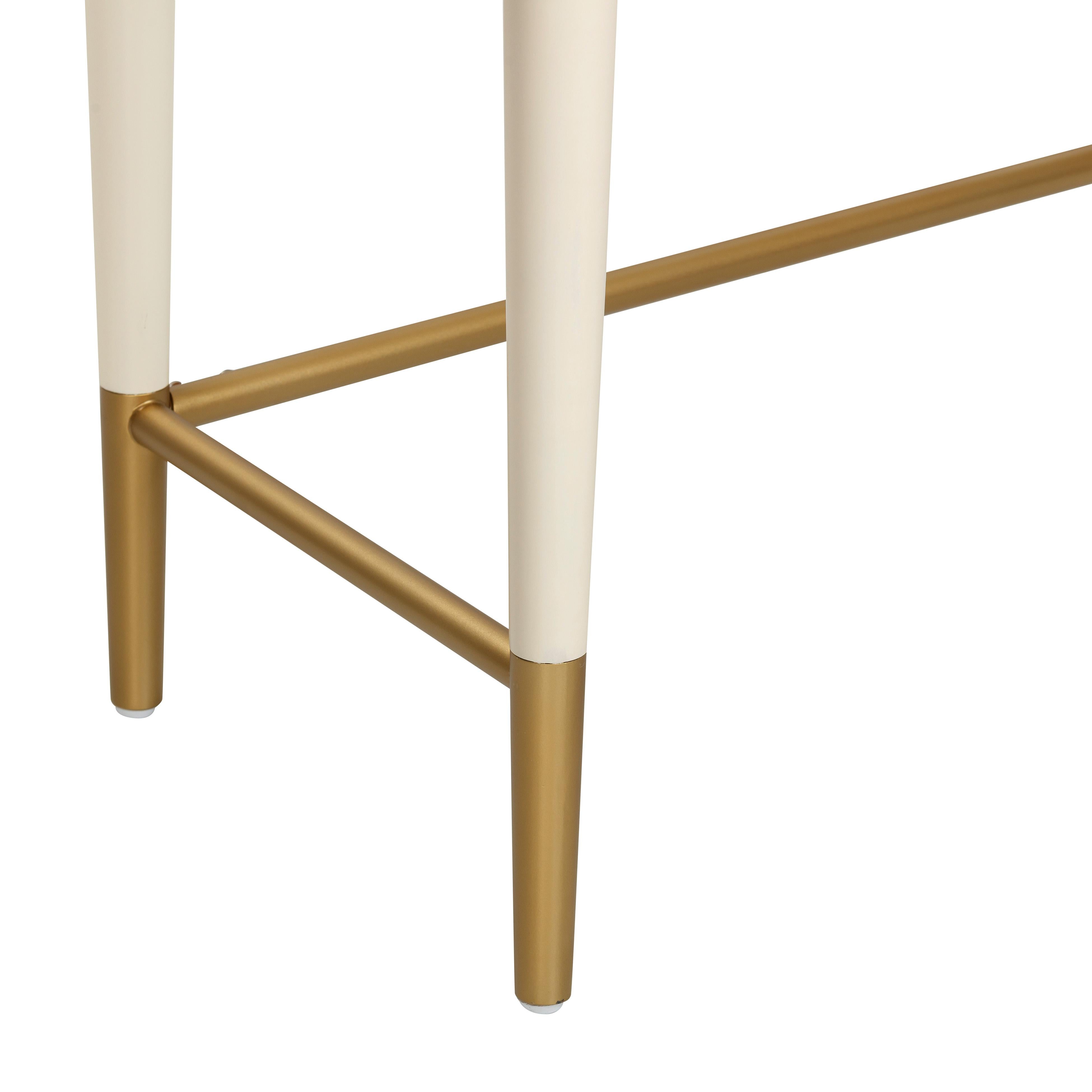 Penelope Cream Vegan Leather Wrapped Vanity Desk - UK