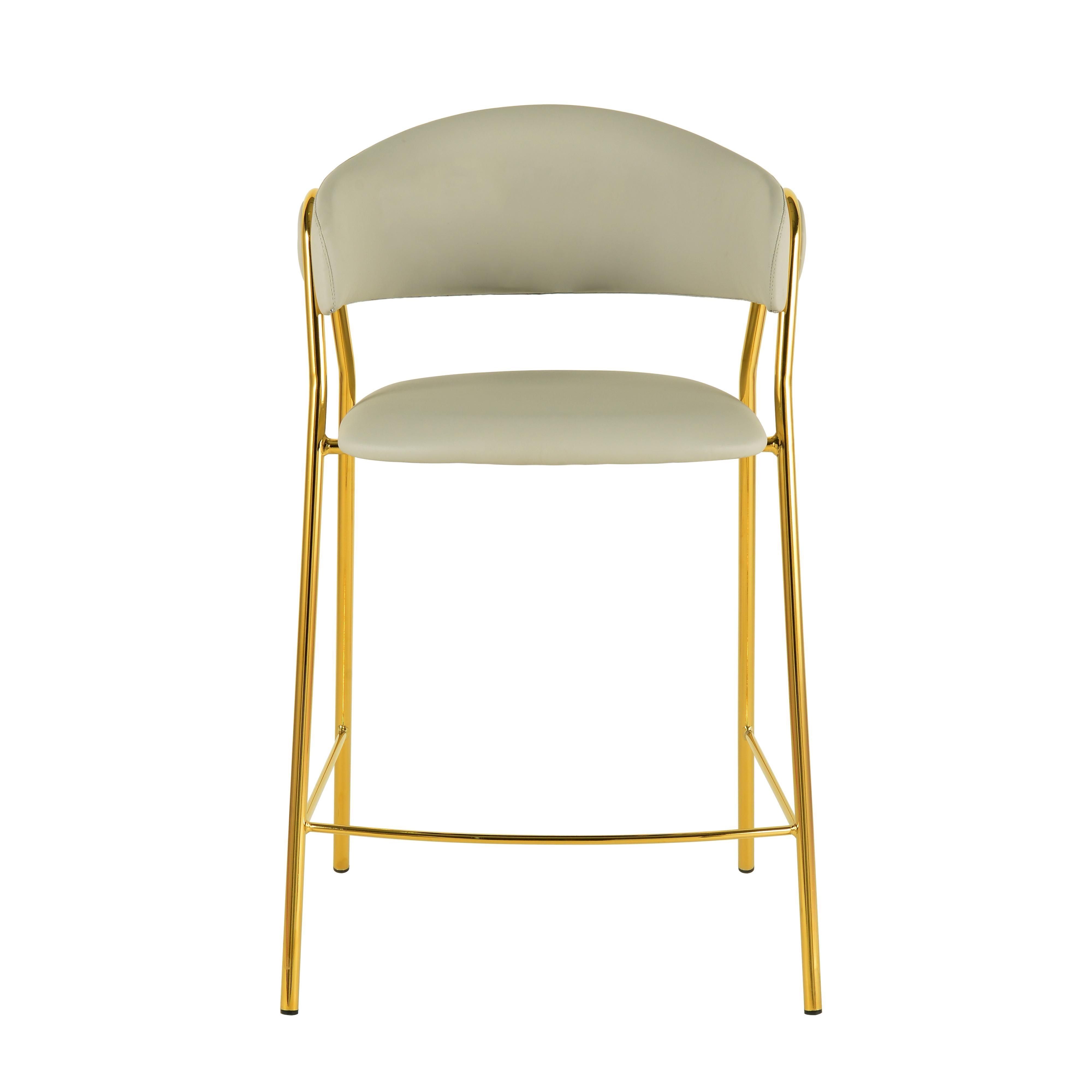 Lara Cream Performance Vegan Leather Counter Stool by Inspire Me! Home Decor - Set of 2