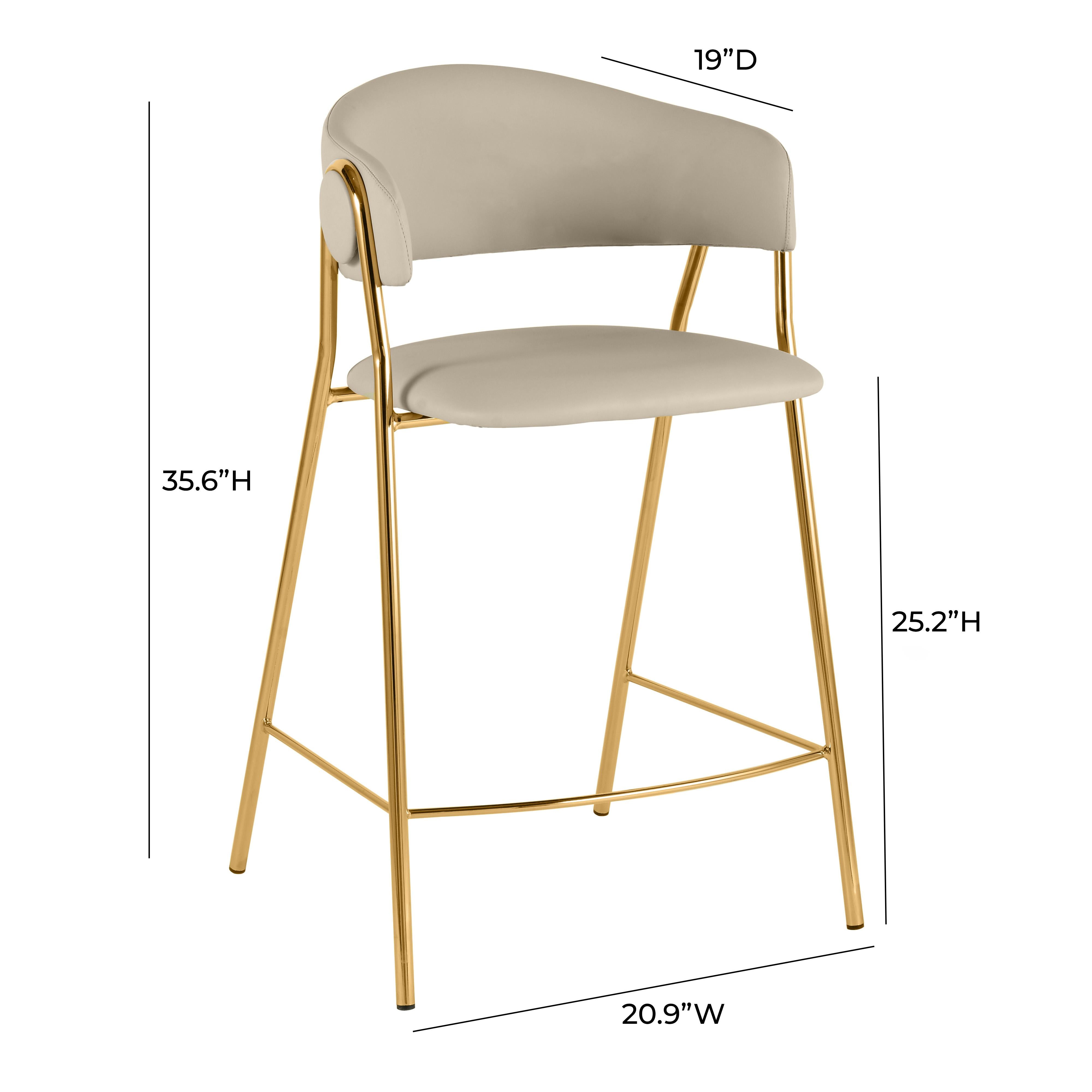 Lara Cream Performance Vegan Leather Counter Stool by Inspire Me! Home Decor - Set of 2
