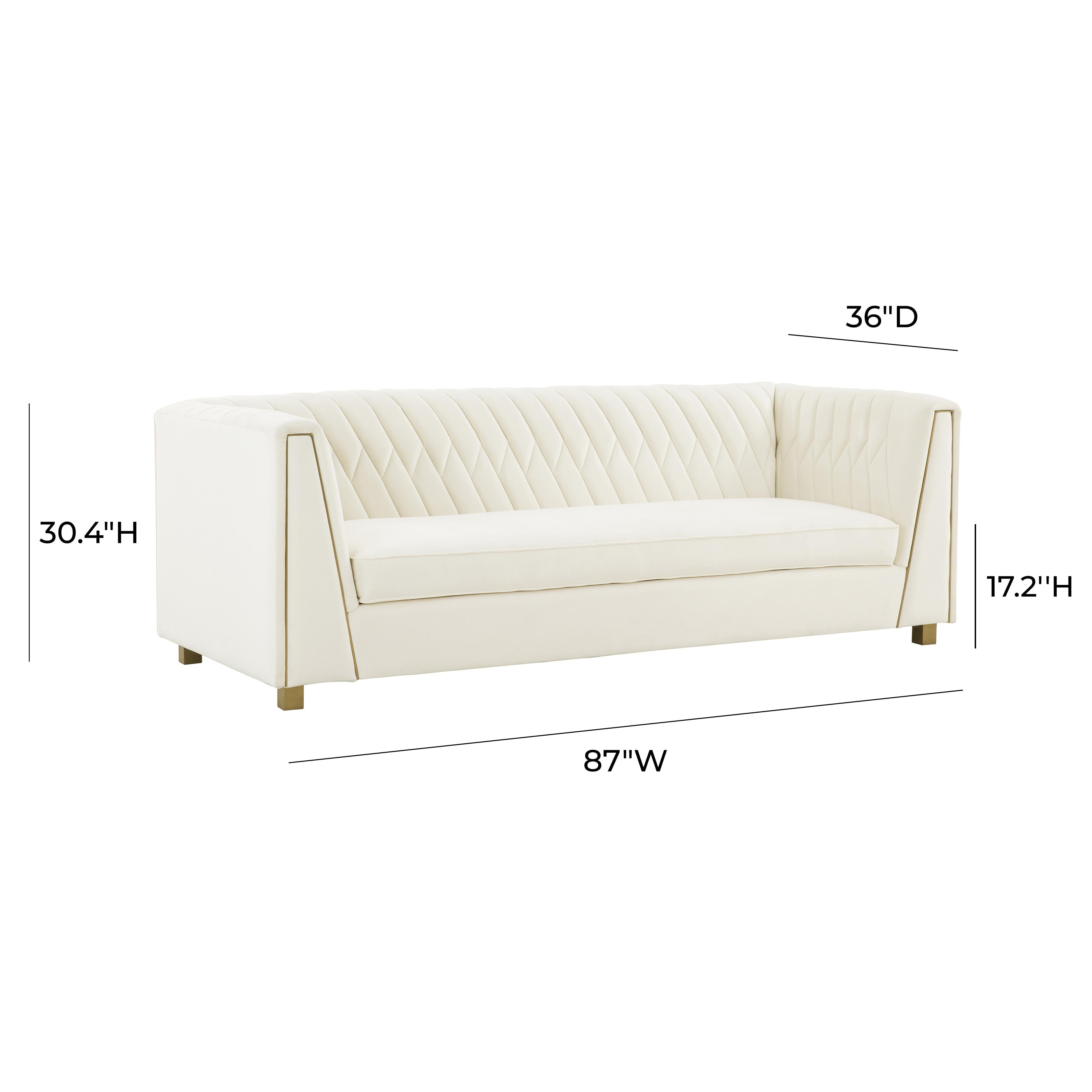 Wafa Cream Velvet Sofa - UK
