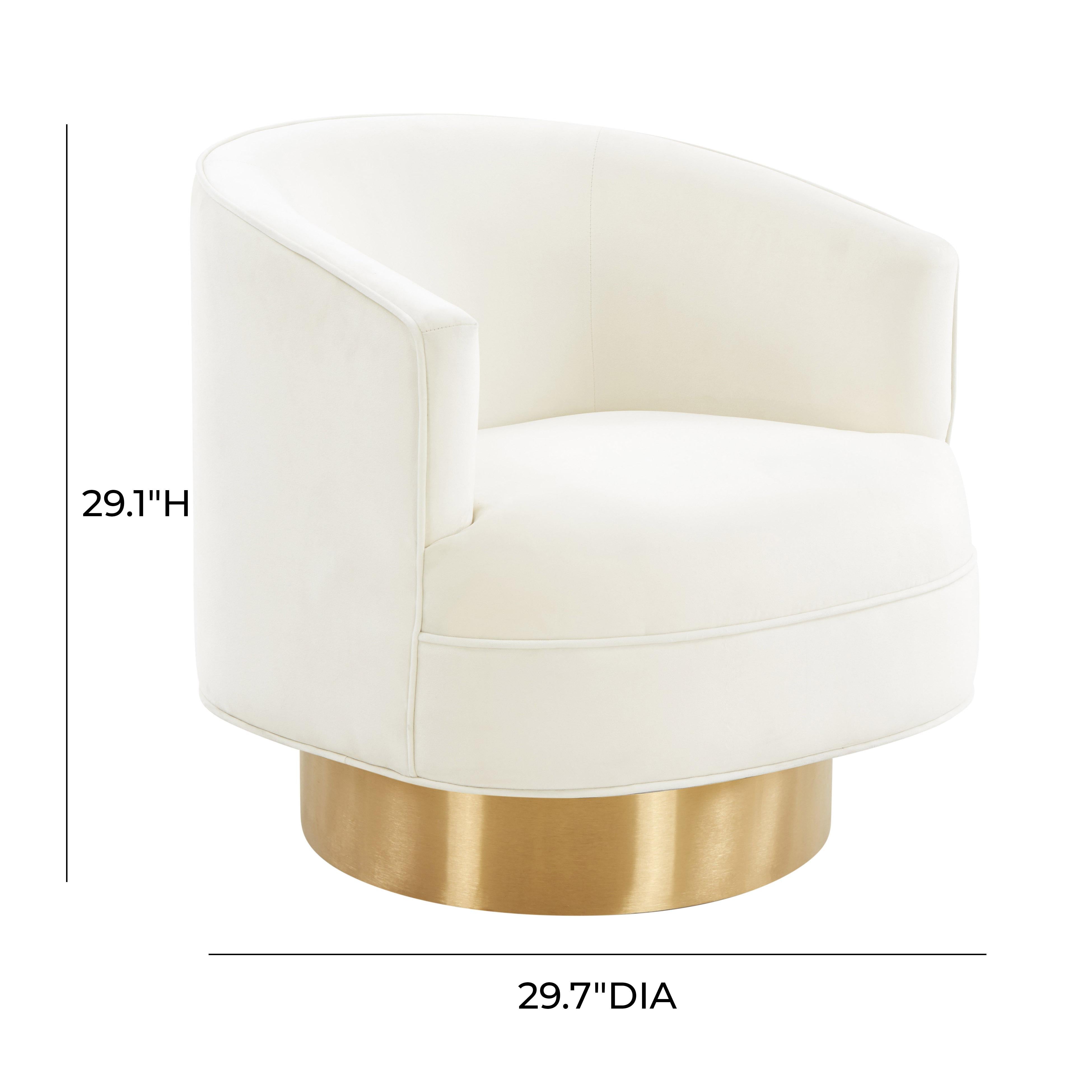 Stella Cream Velvet Swivel Chair - UK