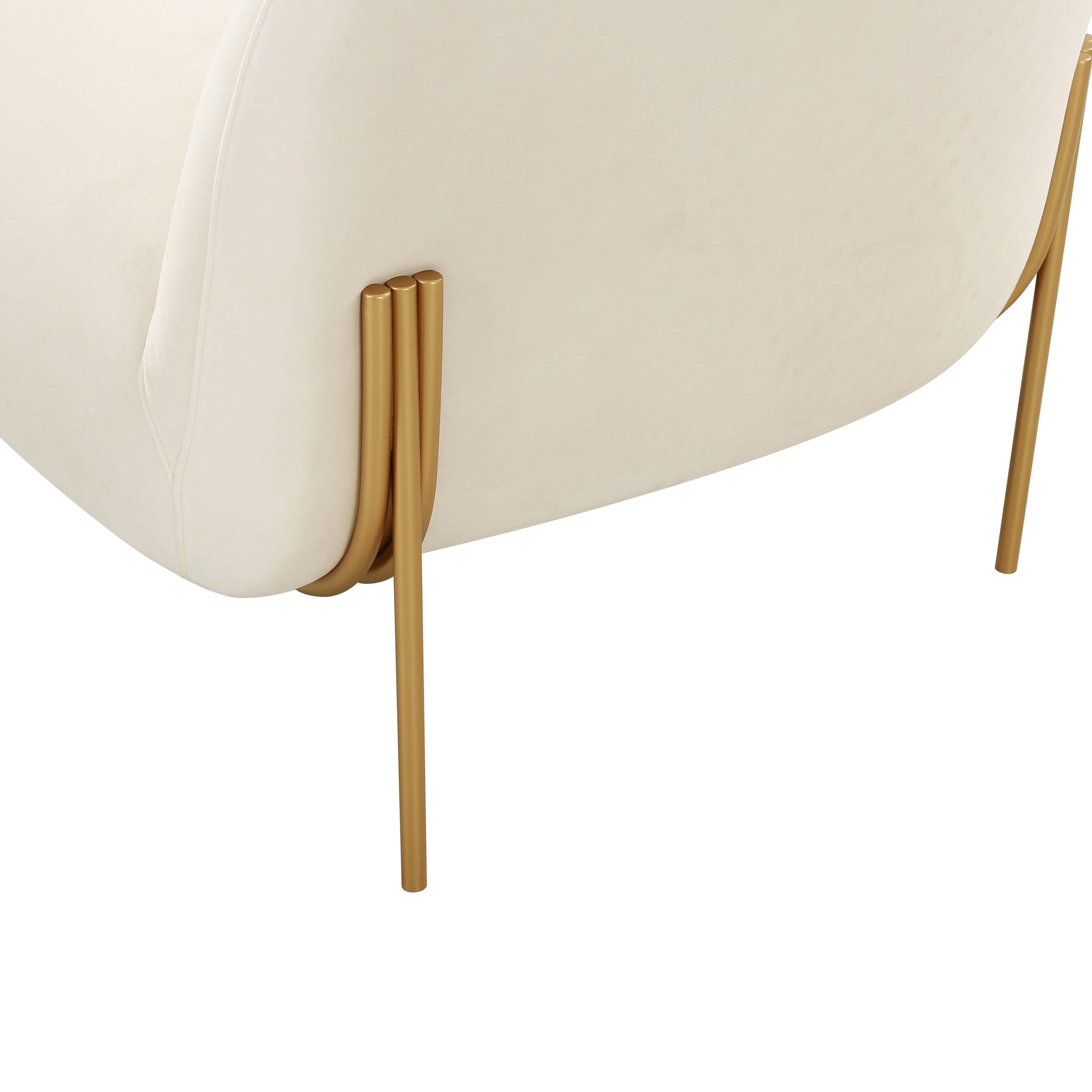 Kandra Cream Velvet Accent Chair - UK