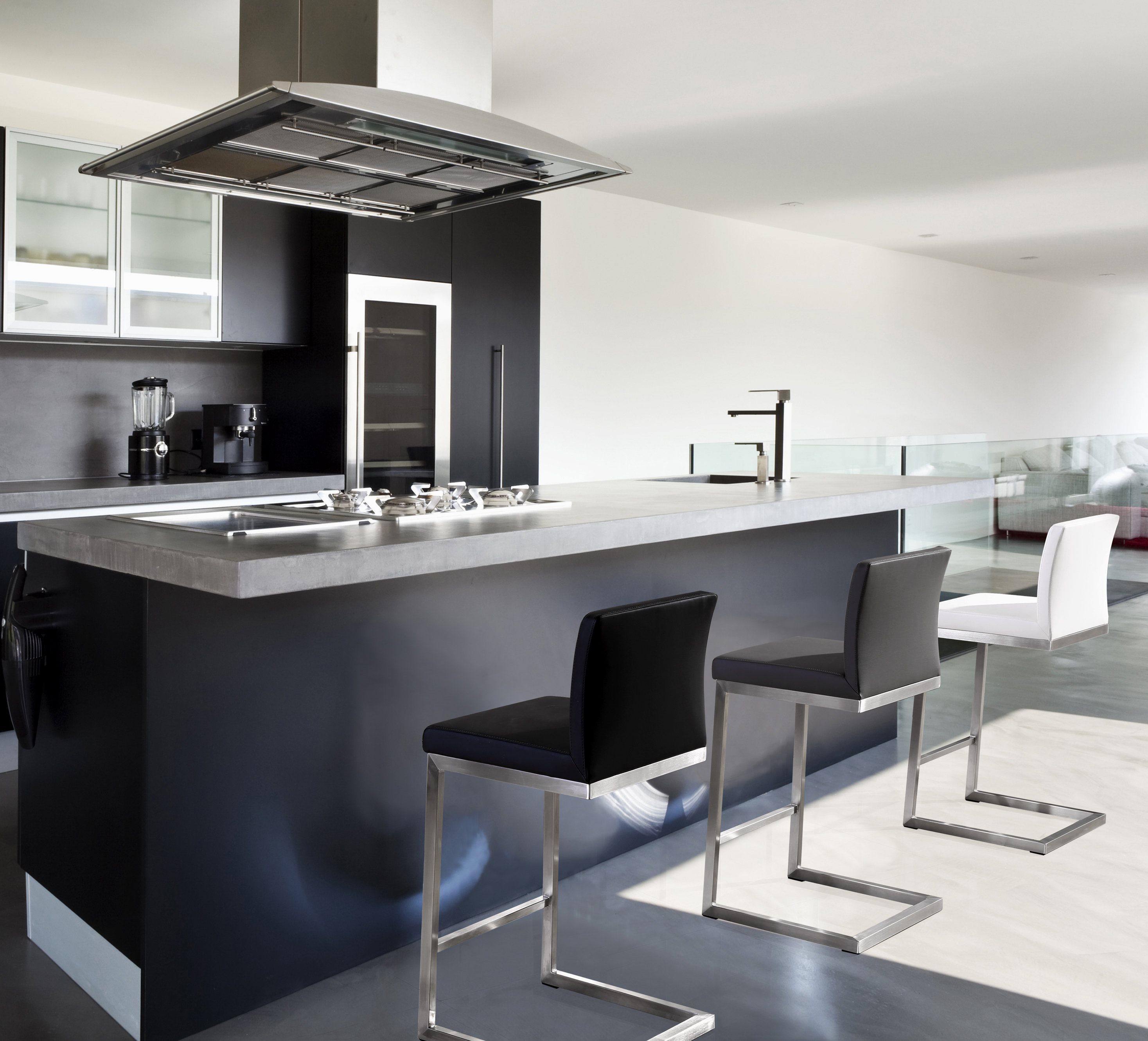 Parma Black Stainless Steel Counter Stool - Set of 2 - UK