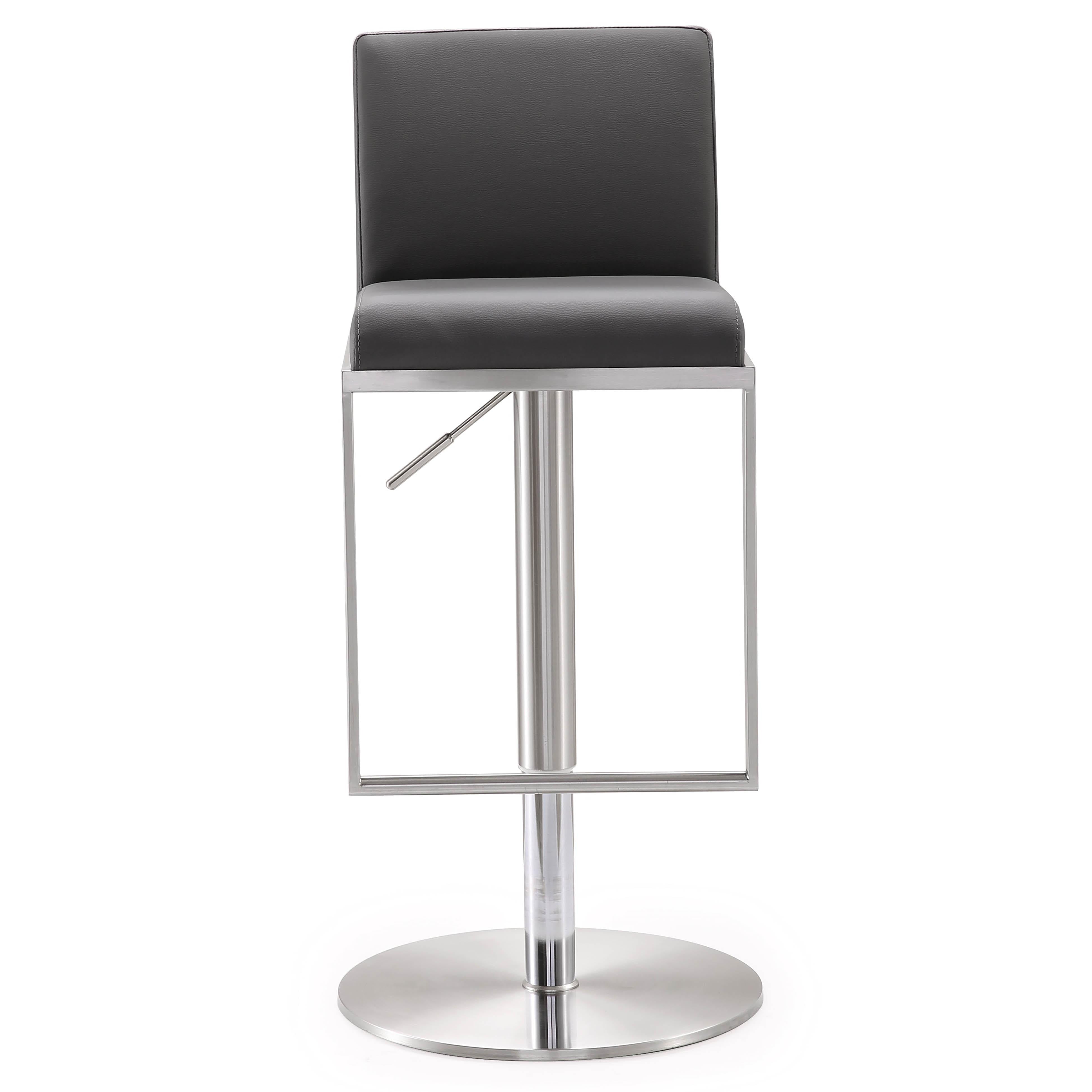 Amalfi Grey Performance Vegan Leather Adjustable Stool