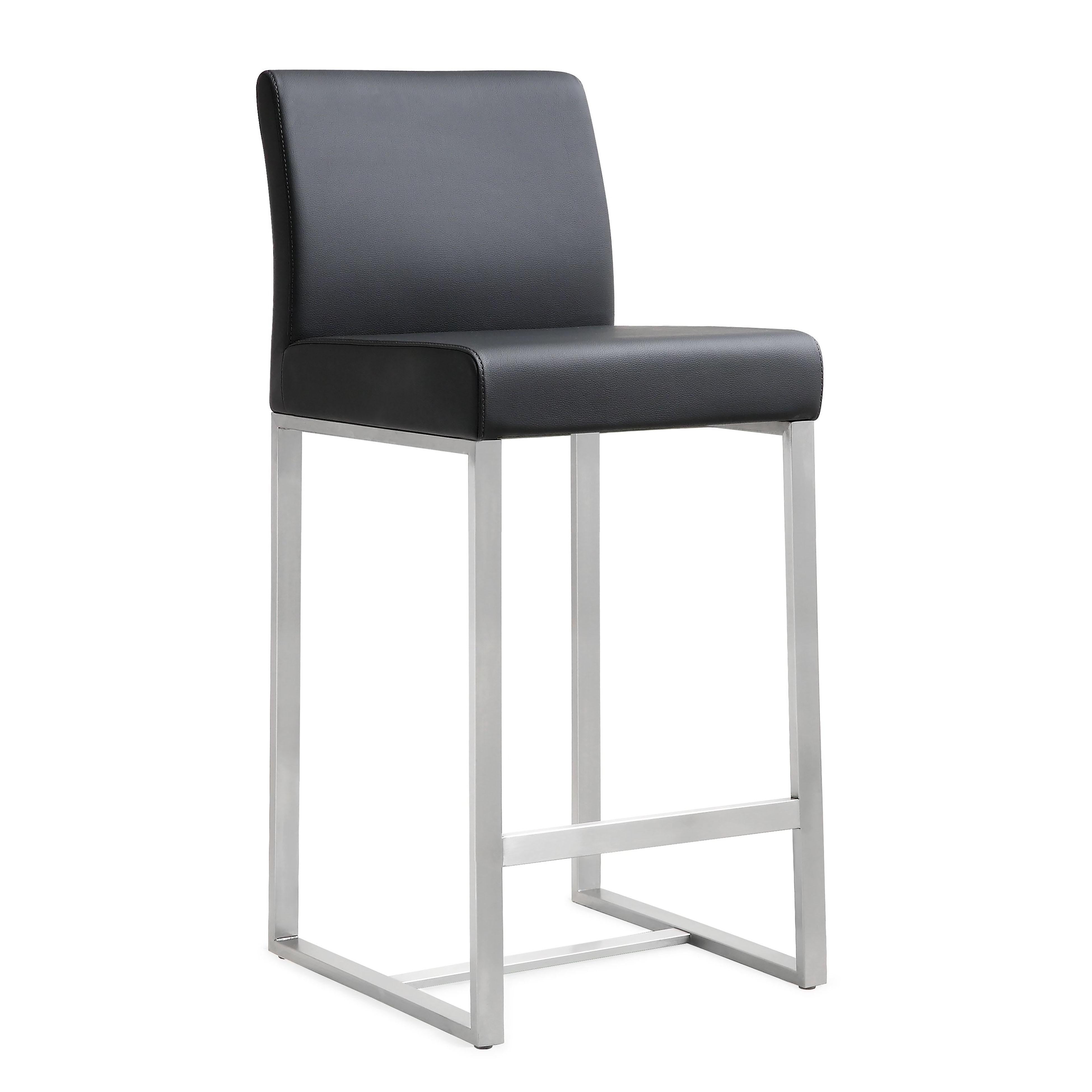 Denmark Black Stainless Steel Counter Stool - Set of 2 - UK