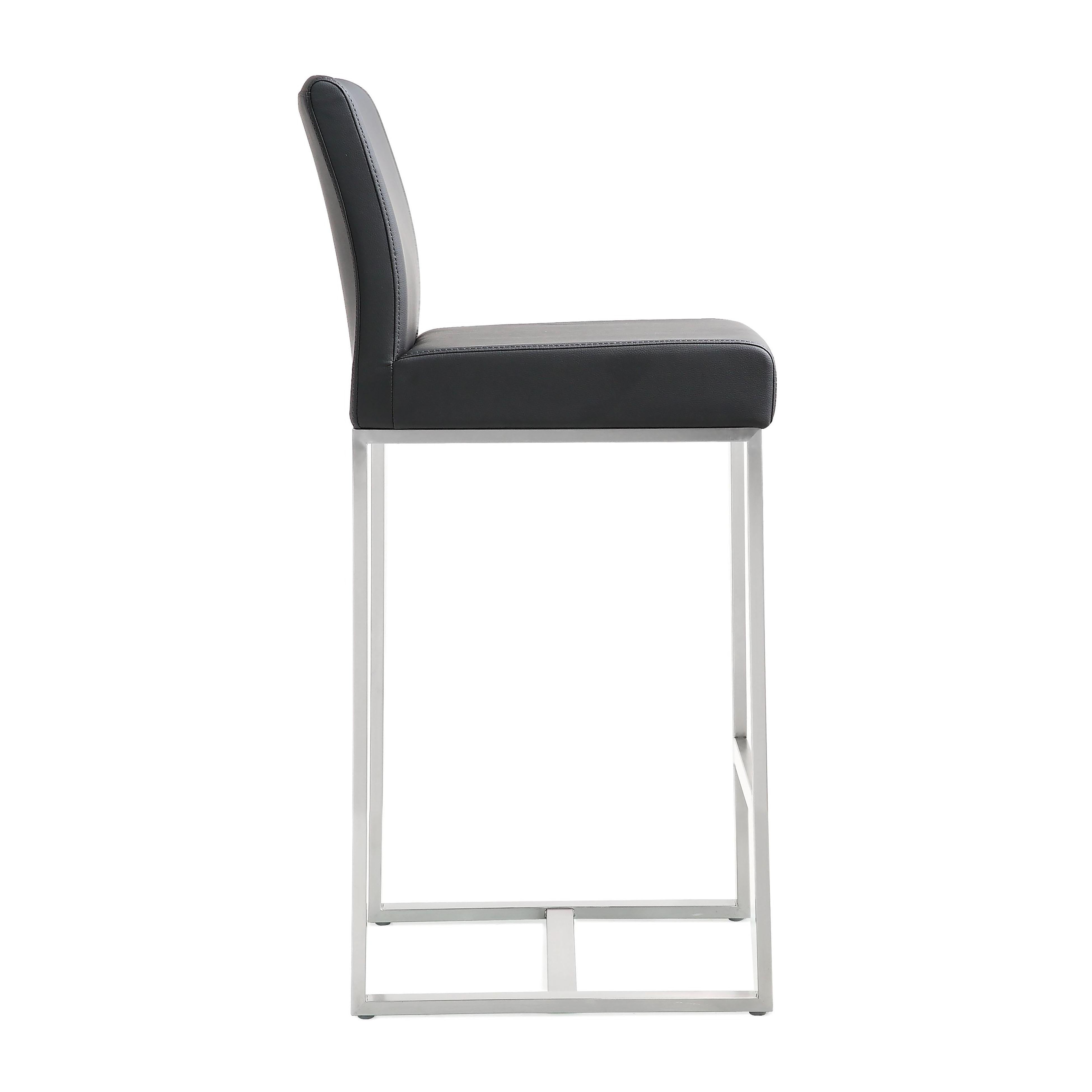Denmark Black Stainless Steel Counter Stool - Set of 2 - UK