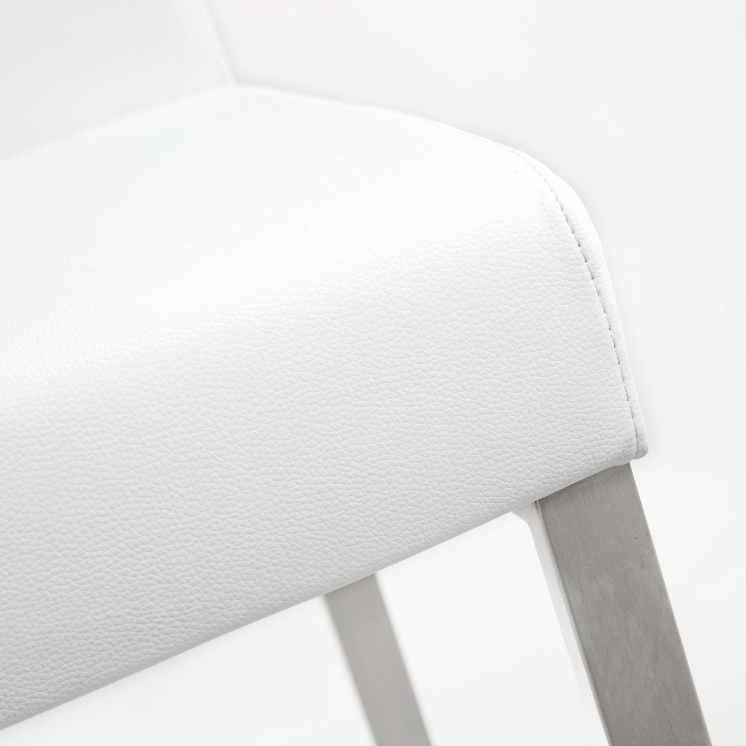 Denmark White Stainless Steel Counter Stool - Set of 2 - UK