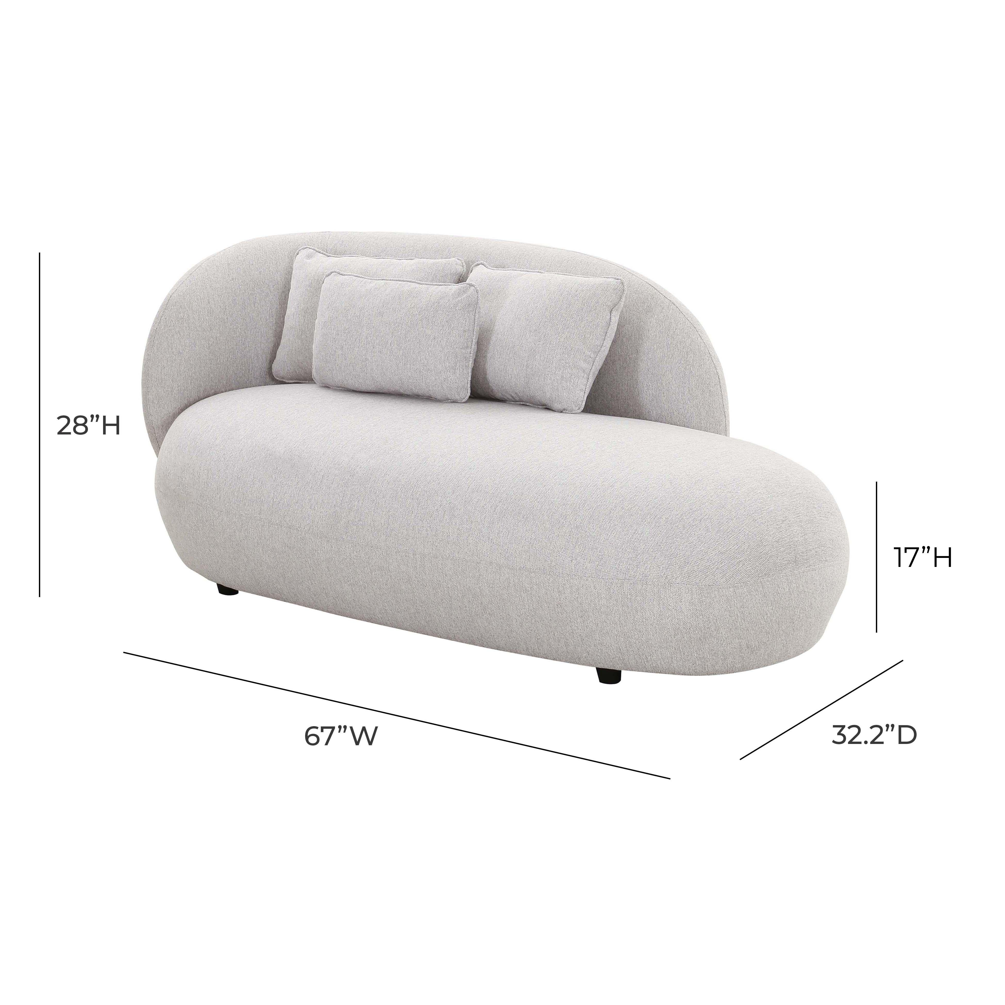 Galet Grey Velvet Chaise