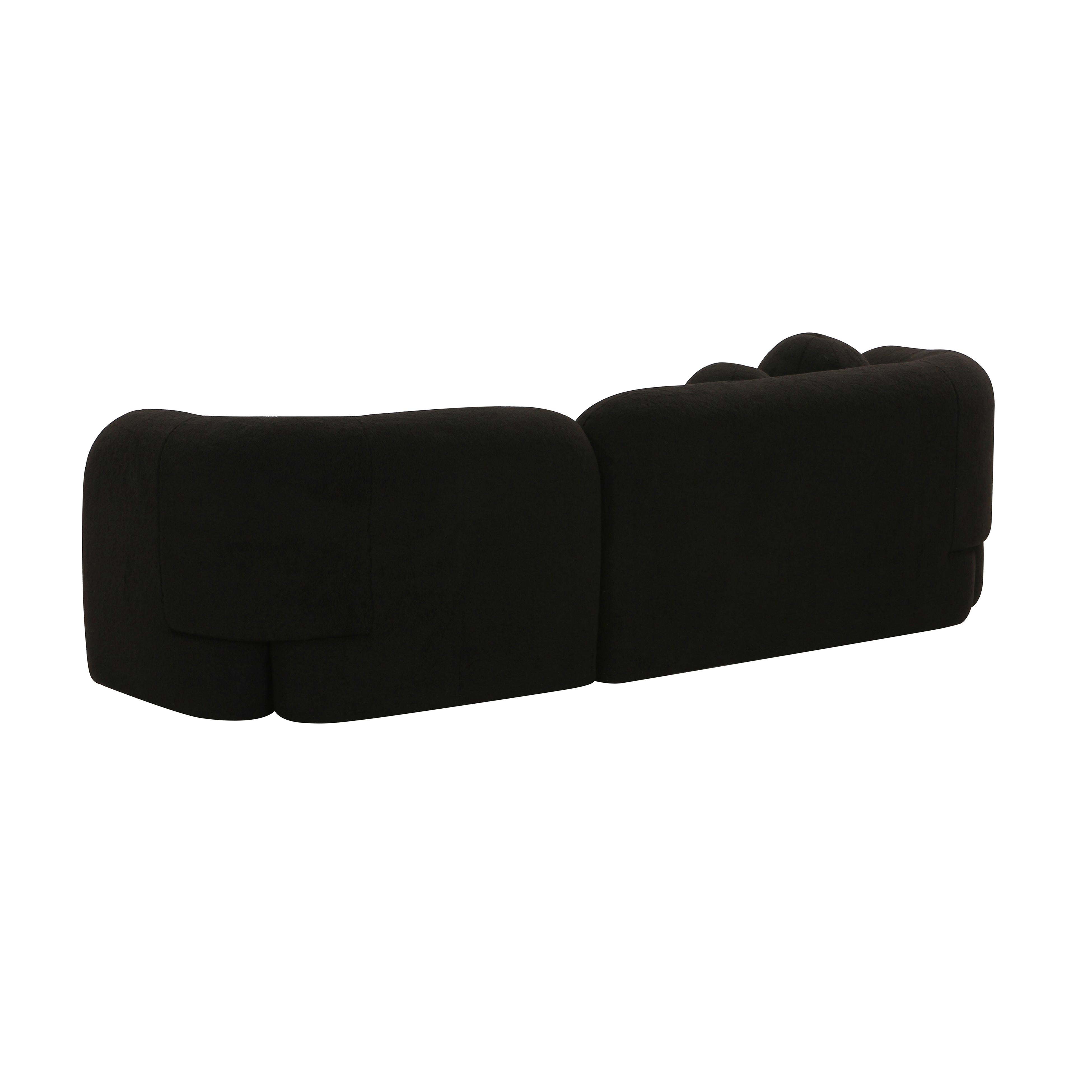 Amelie Black Faux Fur Sofa - UK
