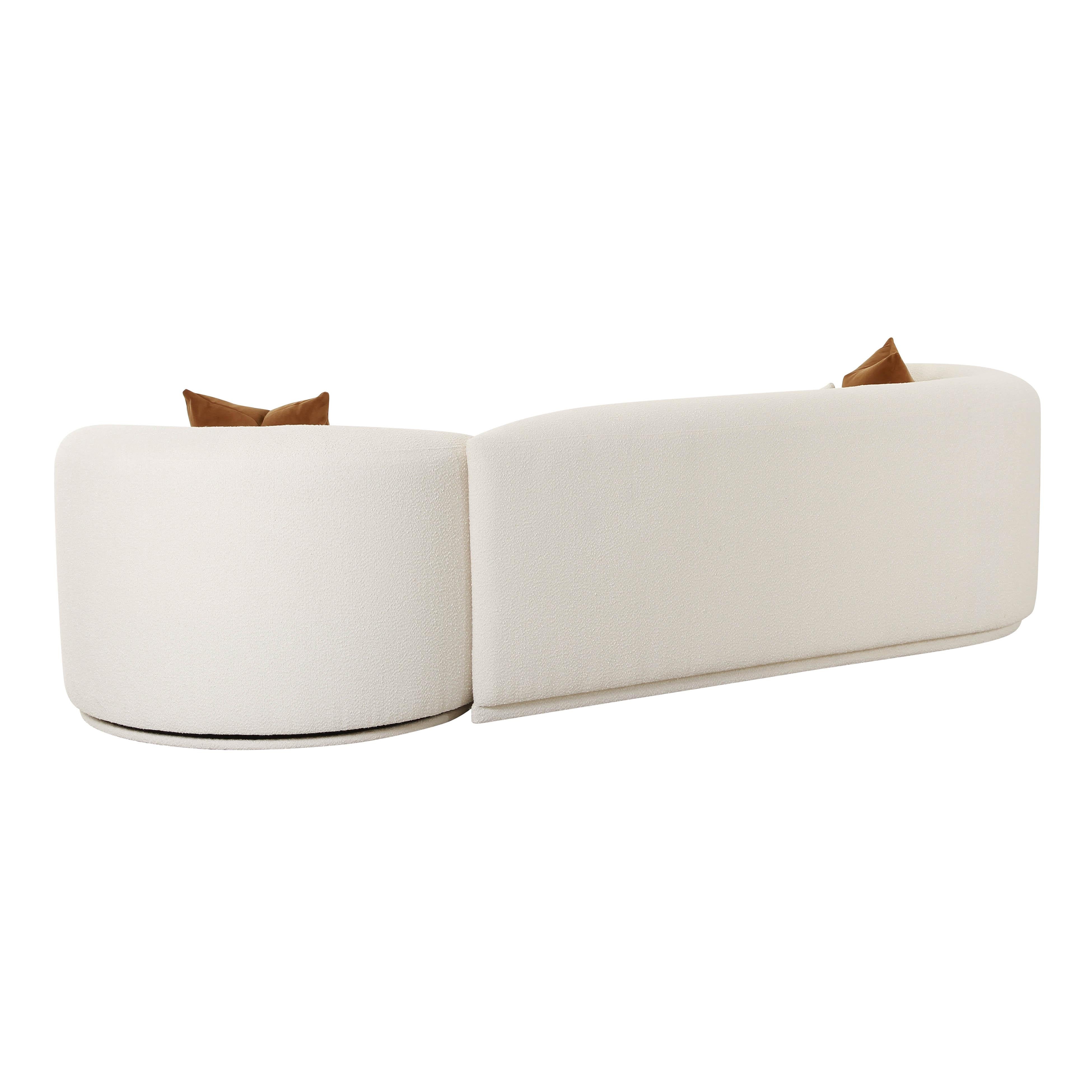 Fickle Cream Boucle 2-Piece Modular LAF Sofa - UK