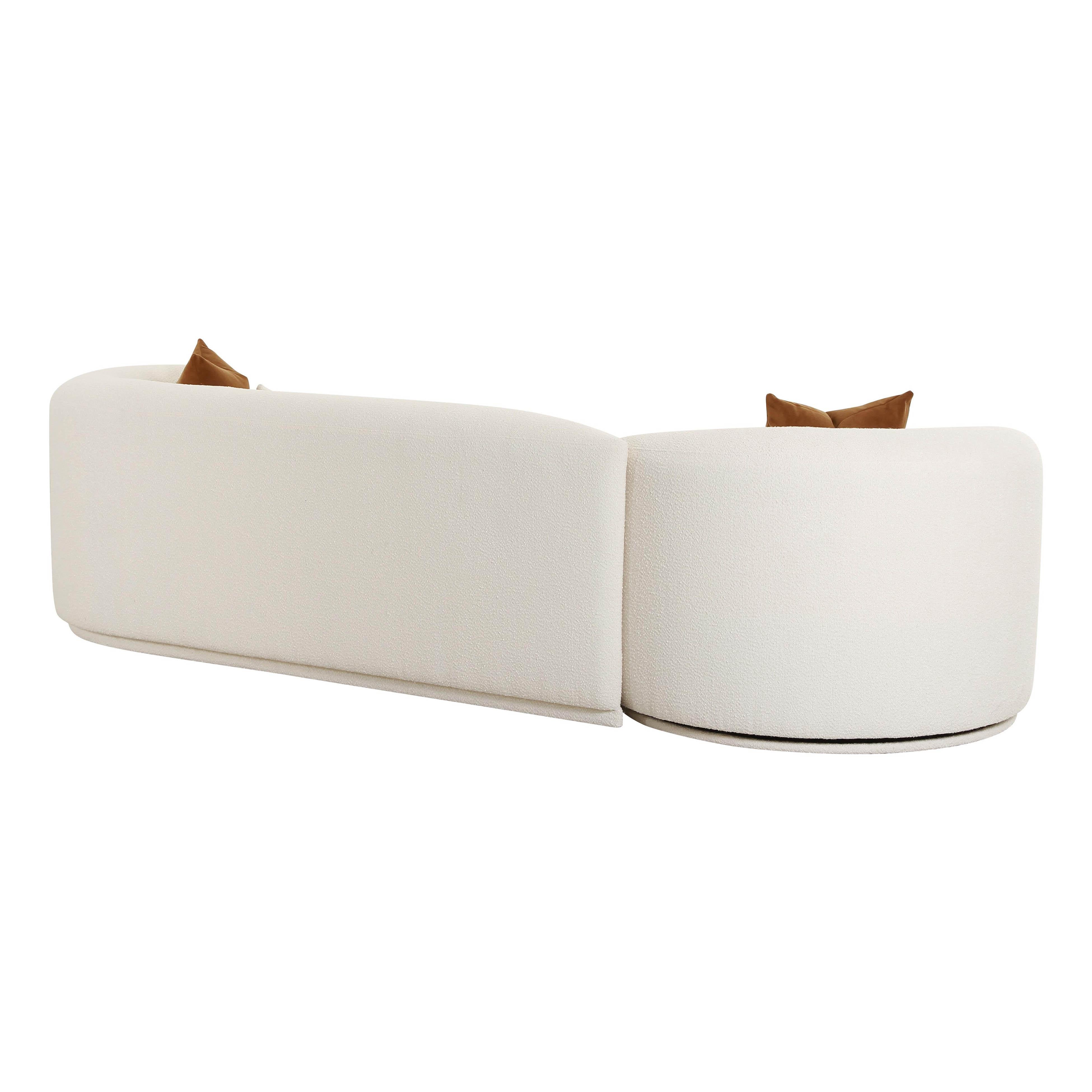 Fickle Cream Boucle 2-Piece Modular RAF Sofa - UK