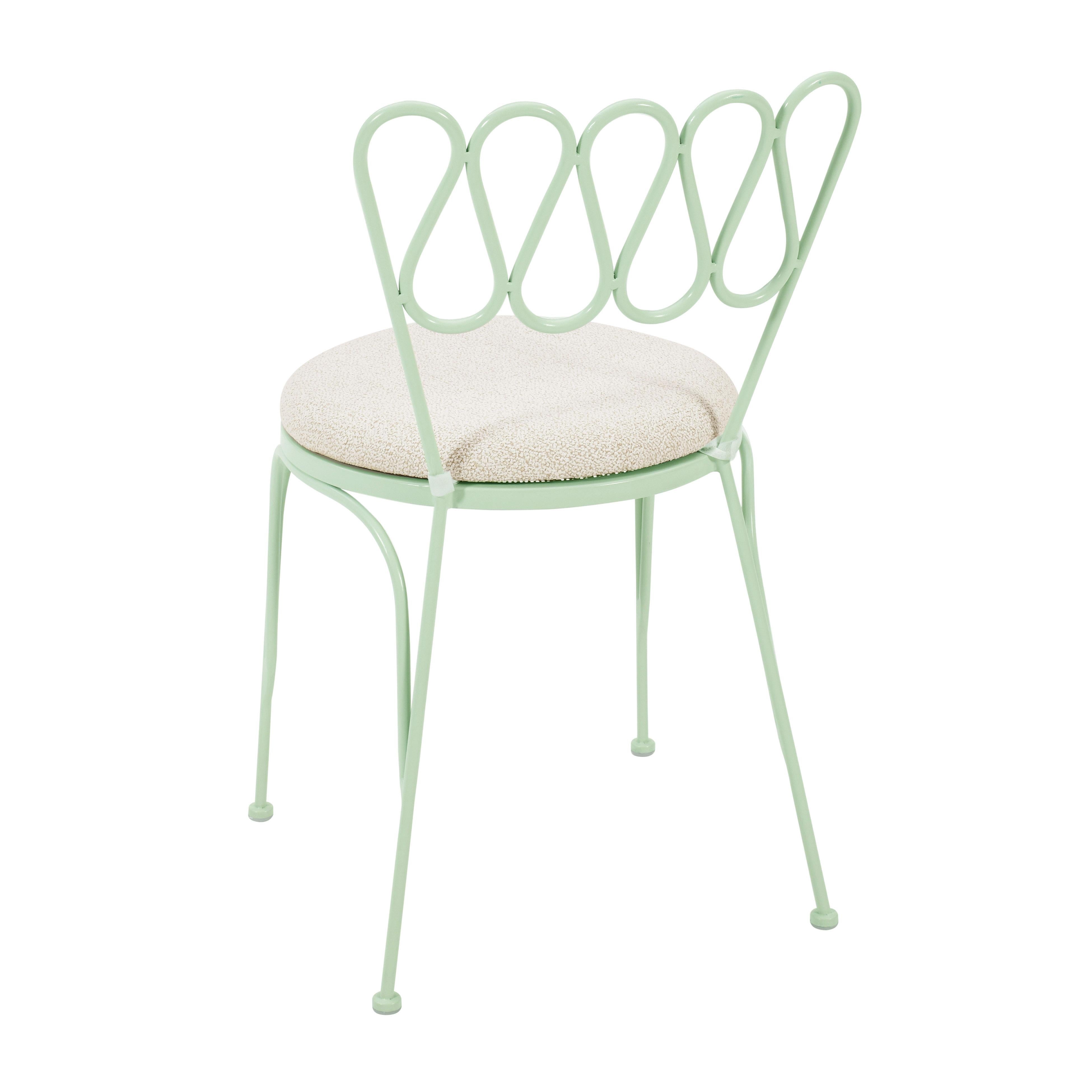 Erica Mint Green Wrought Iron Outdoor Chair