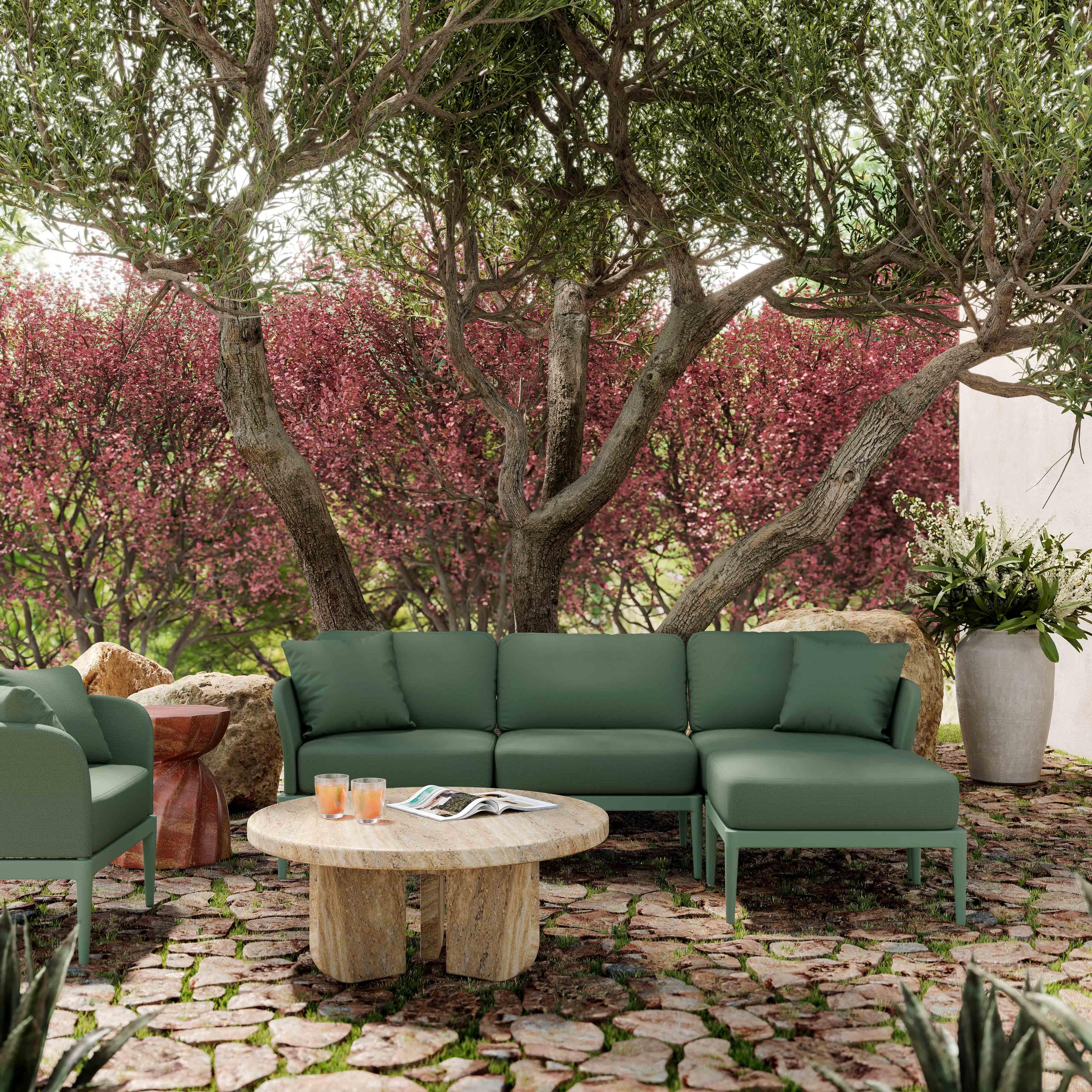 Kapri Moss Green Modular Outdoor LAF Corner Seat