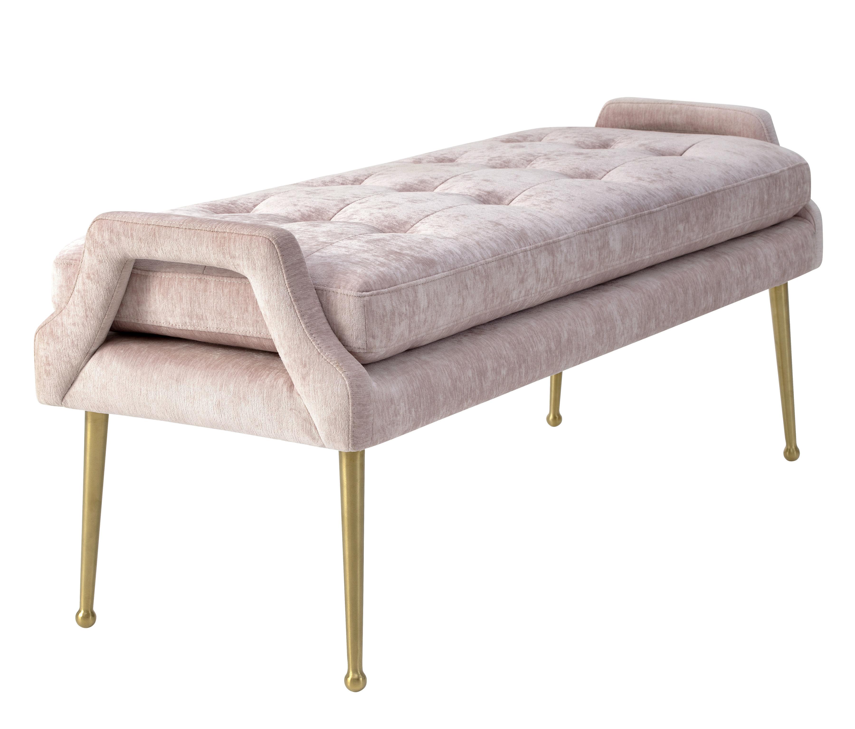 Eileen Slub Velvet Blush Bench