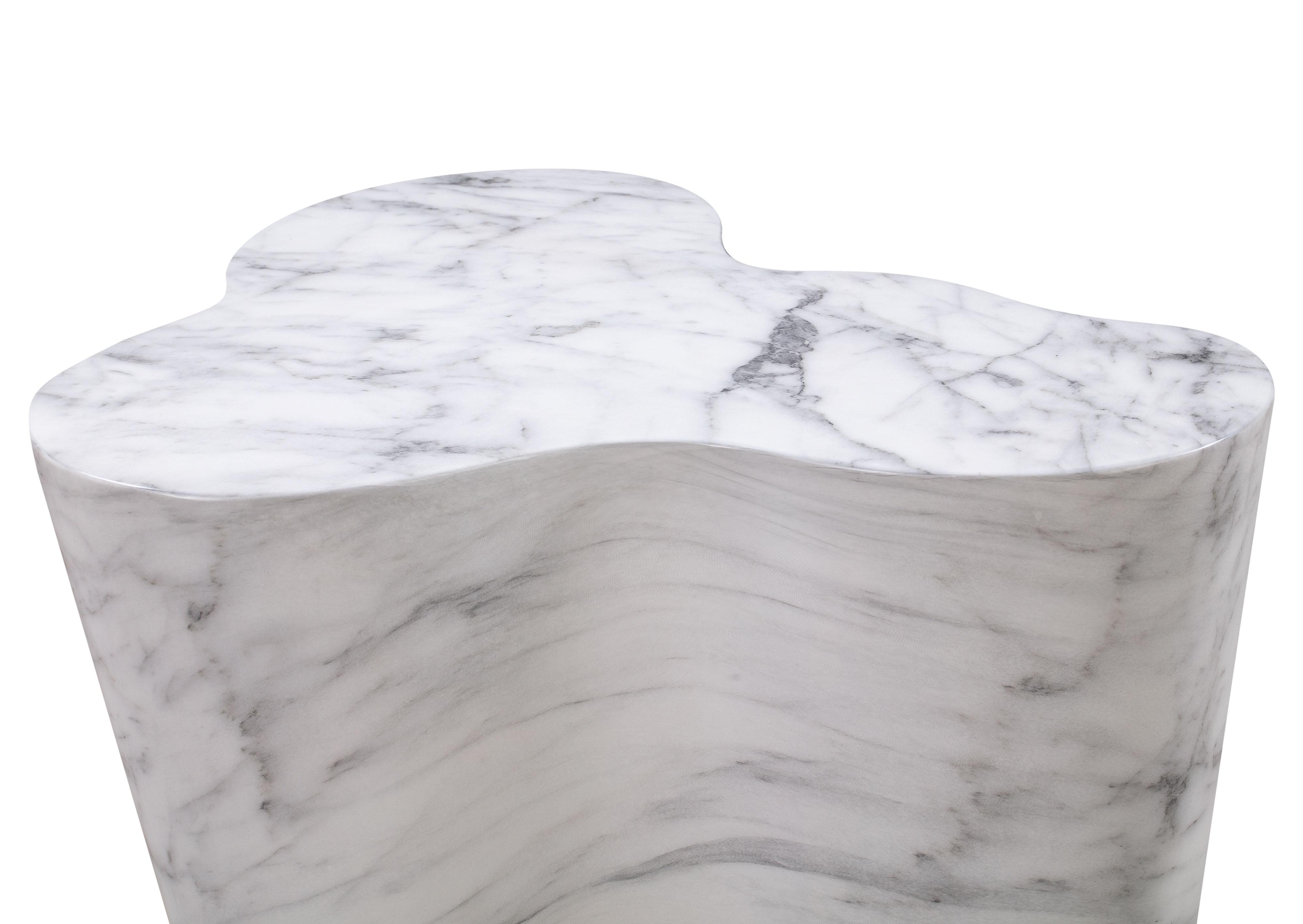 Slab Marble Tall Side Table - UK