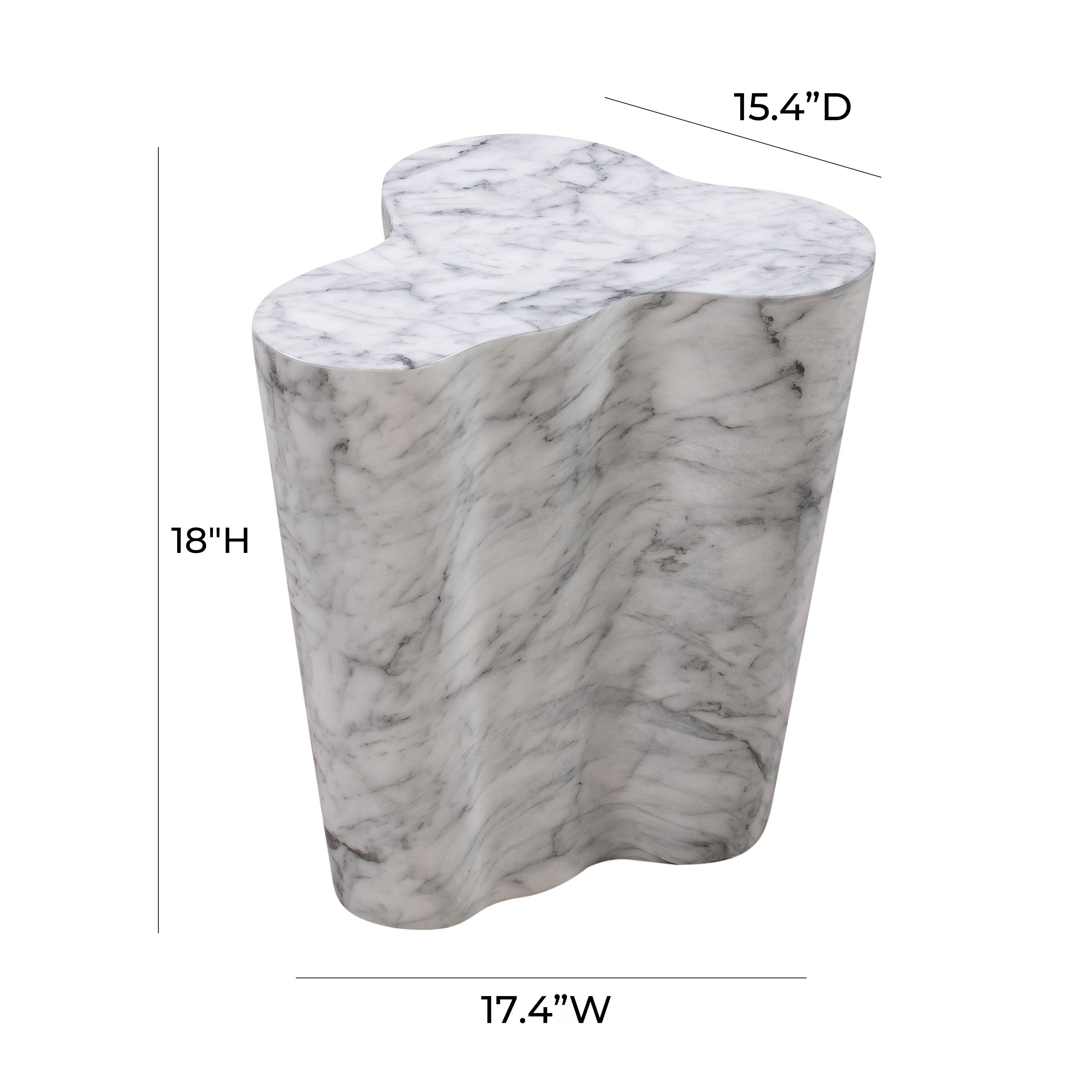 Slab Marble Short Side Table - UK
