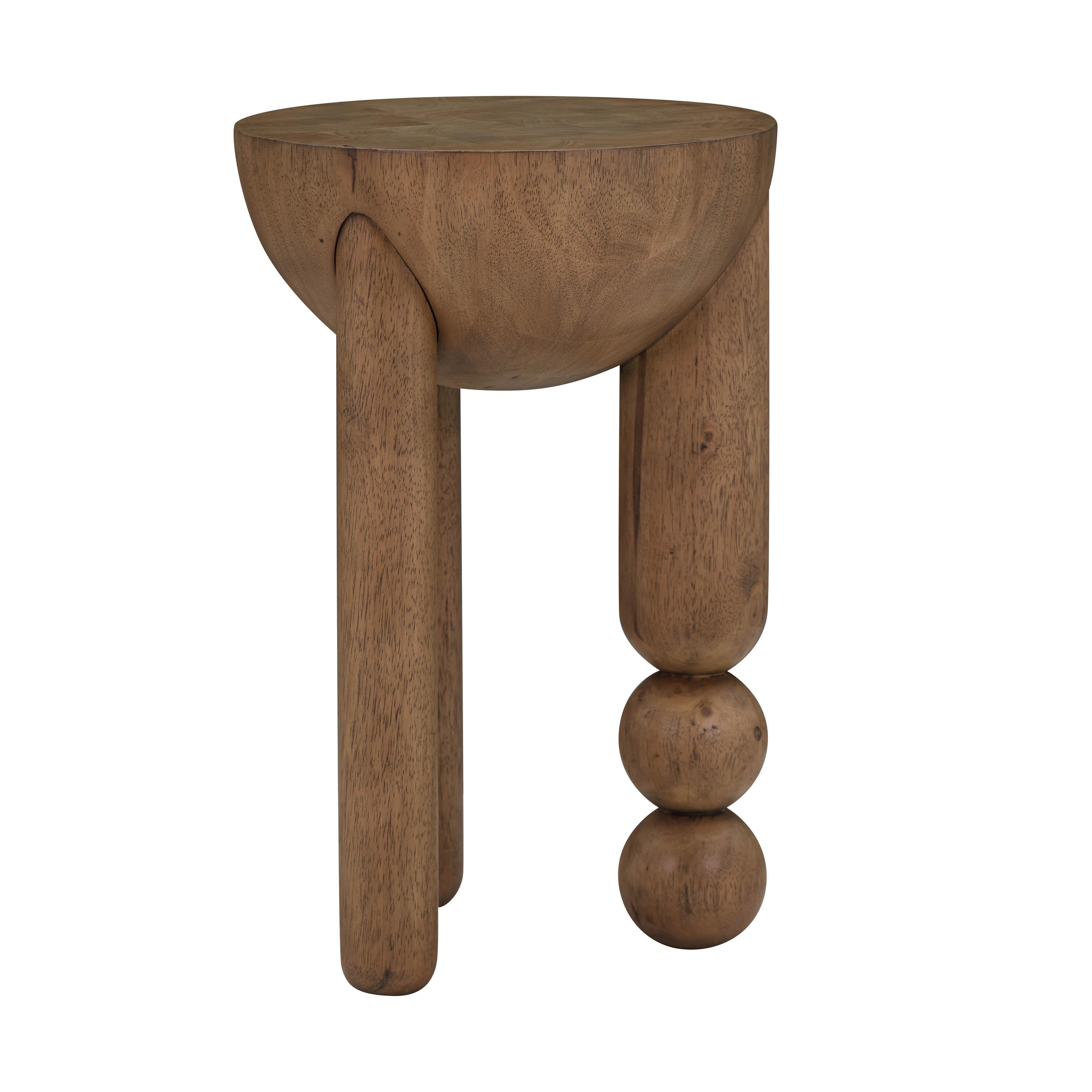 Morse Cognac Wooden Accent Table - UK