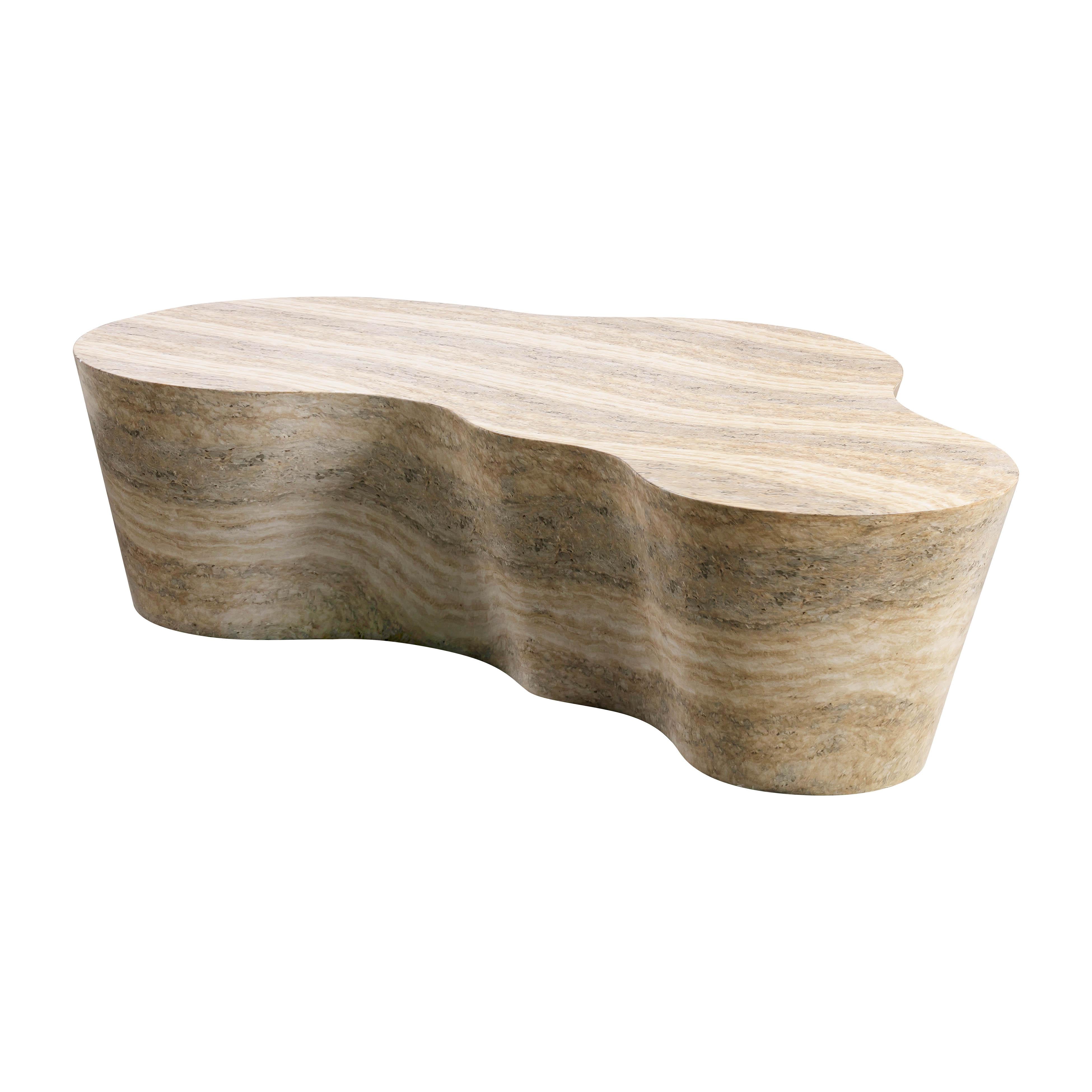 Slab Faux Travertine Coffee Table - UK