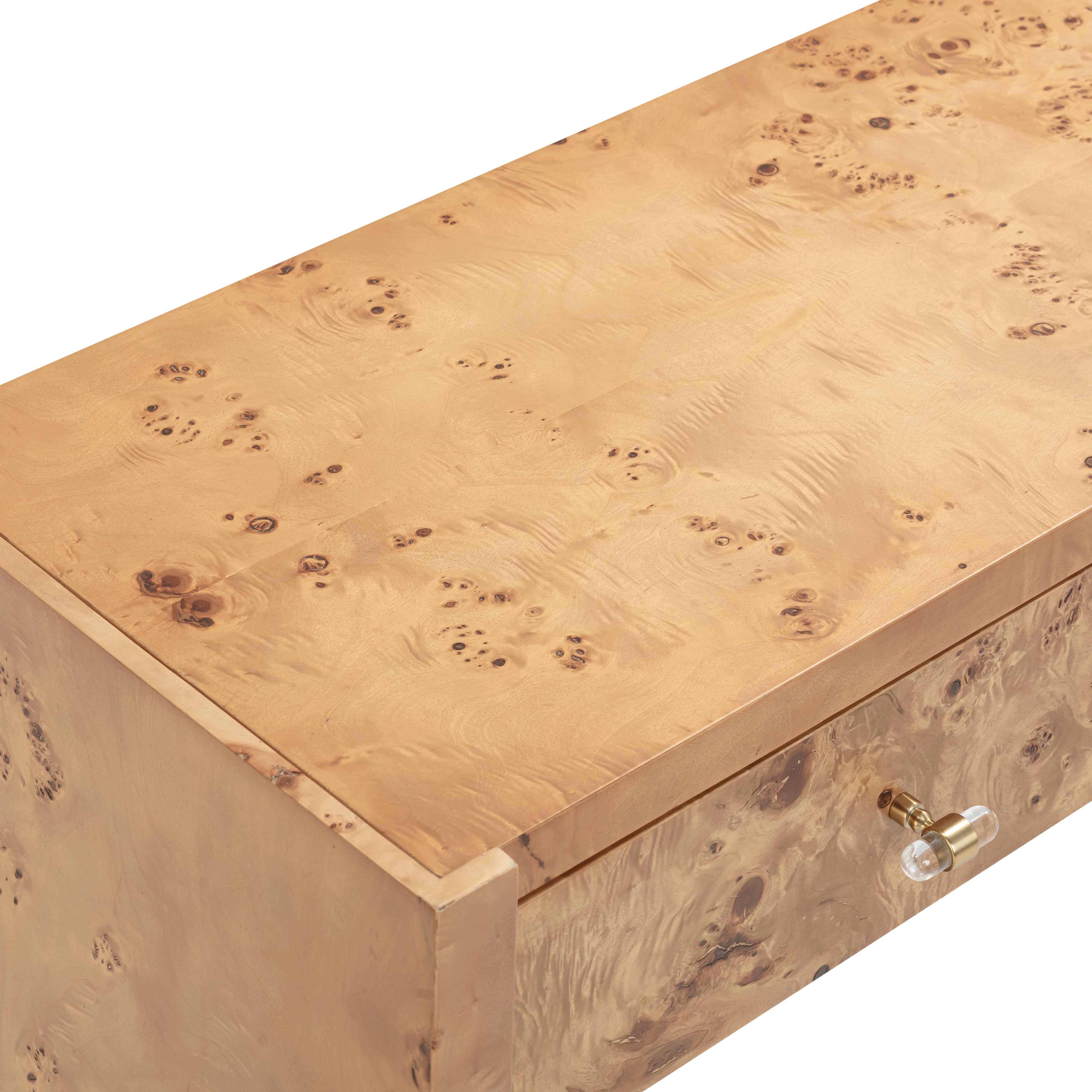 Brandyss Honey Burl Console Table