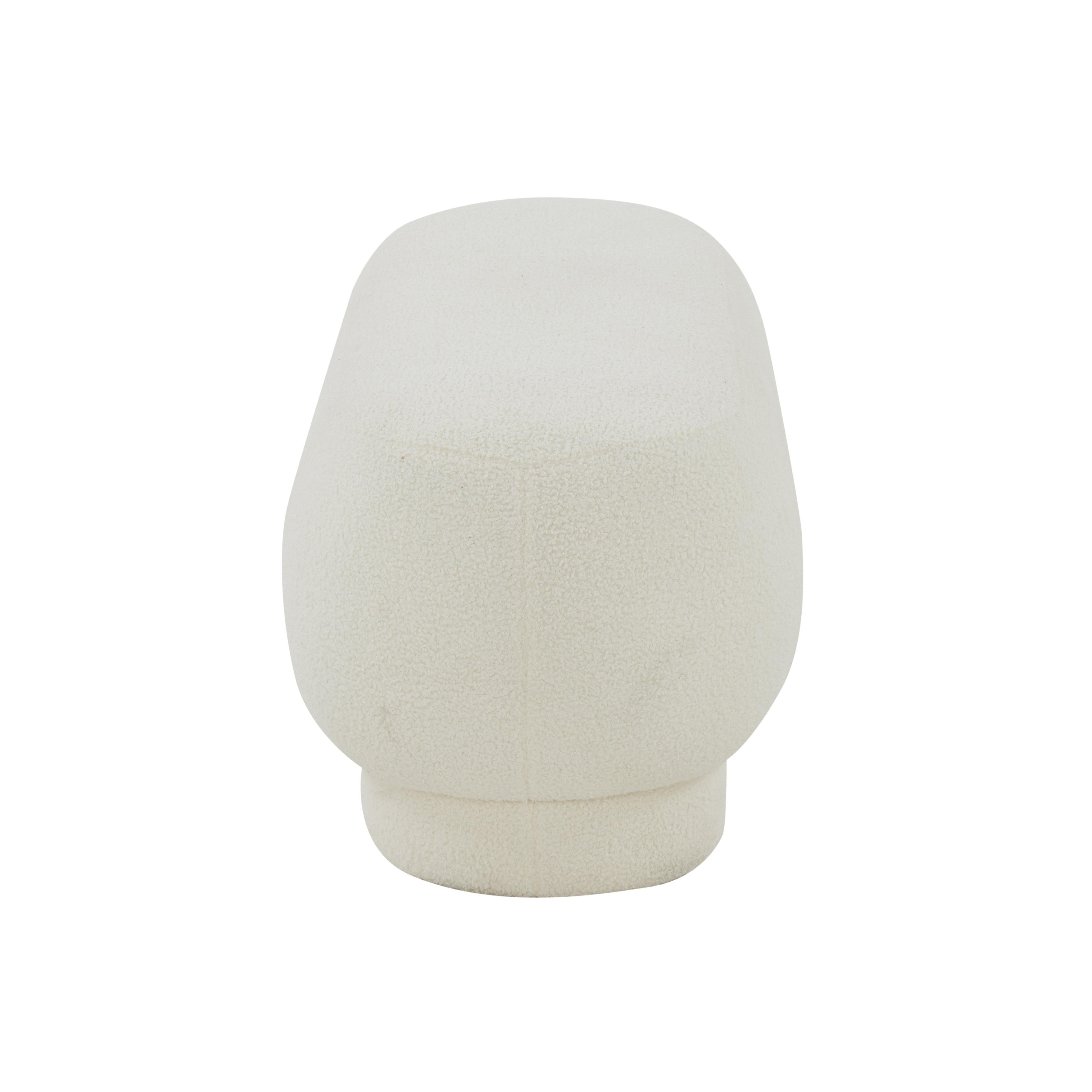 Mara Cream Vegan Shearling Ottoman