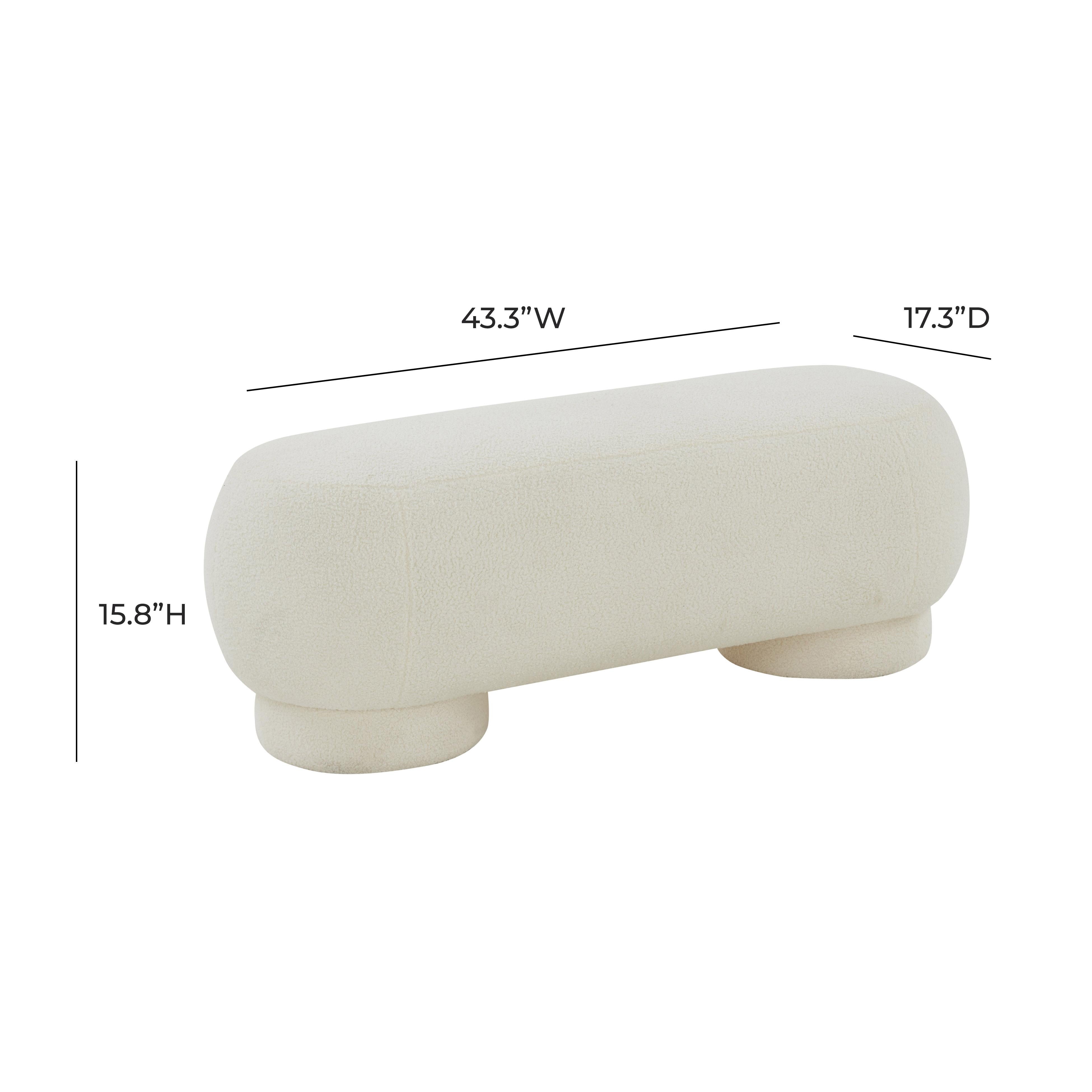 Mara Cream Vegan Shearling Ottoman