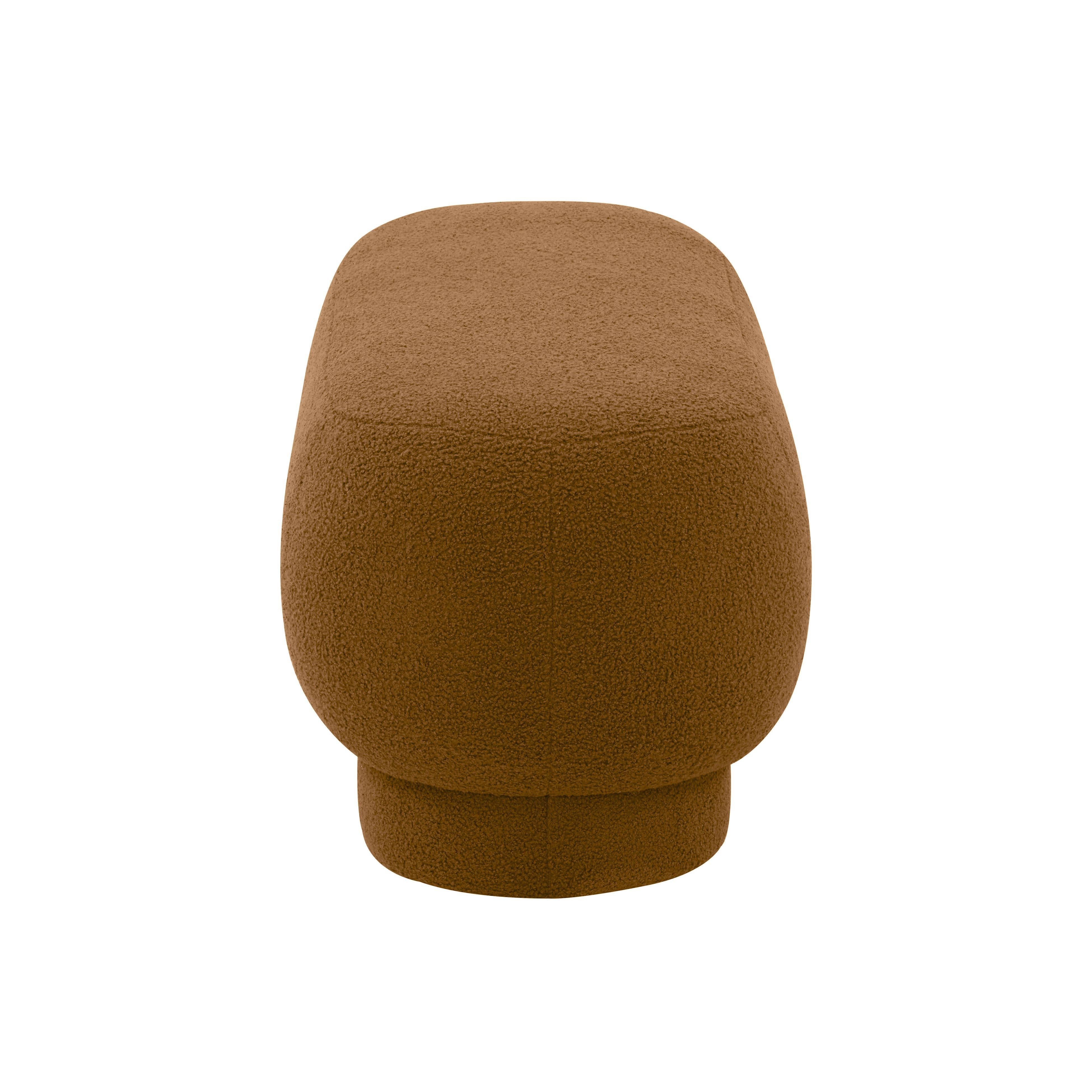 Mara Cinnamon Brown Vegan Shearling Ottoman