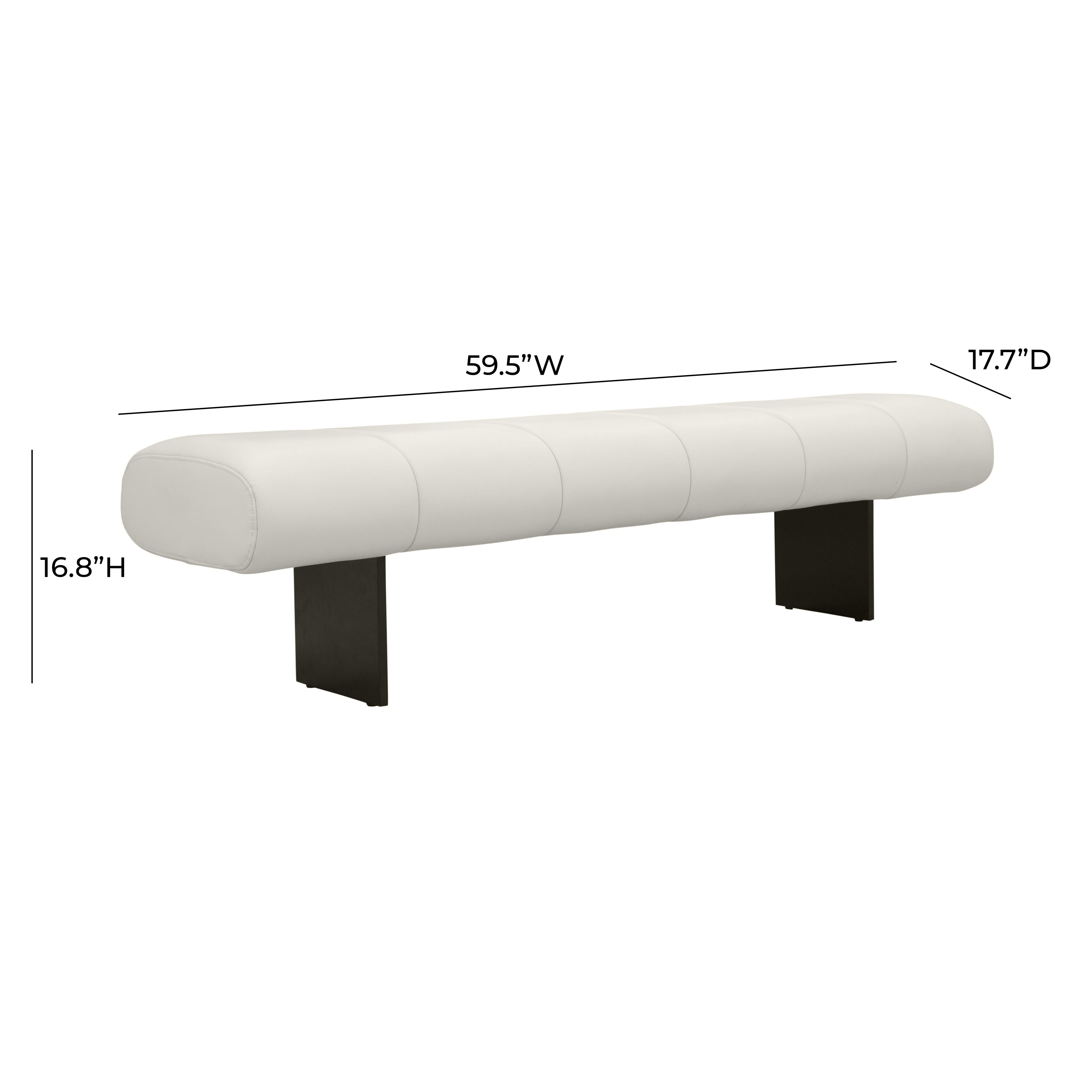 Karol Cream Performance Vegan Leather Bench - UK