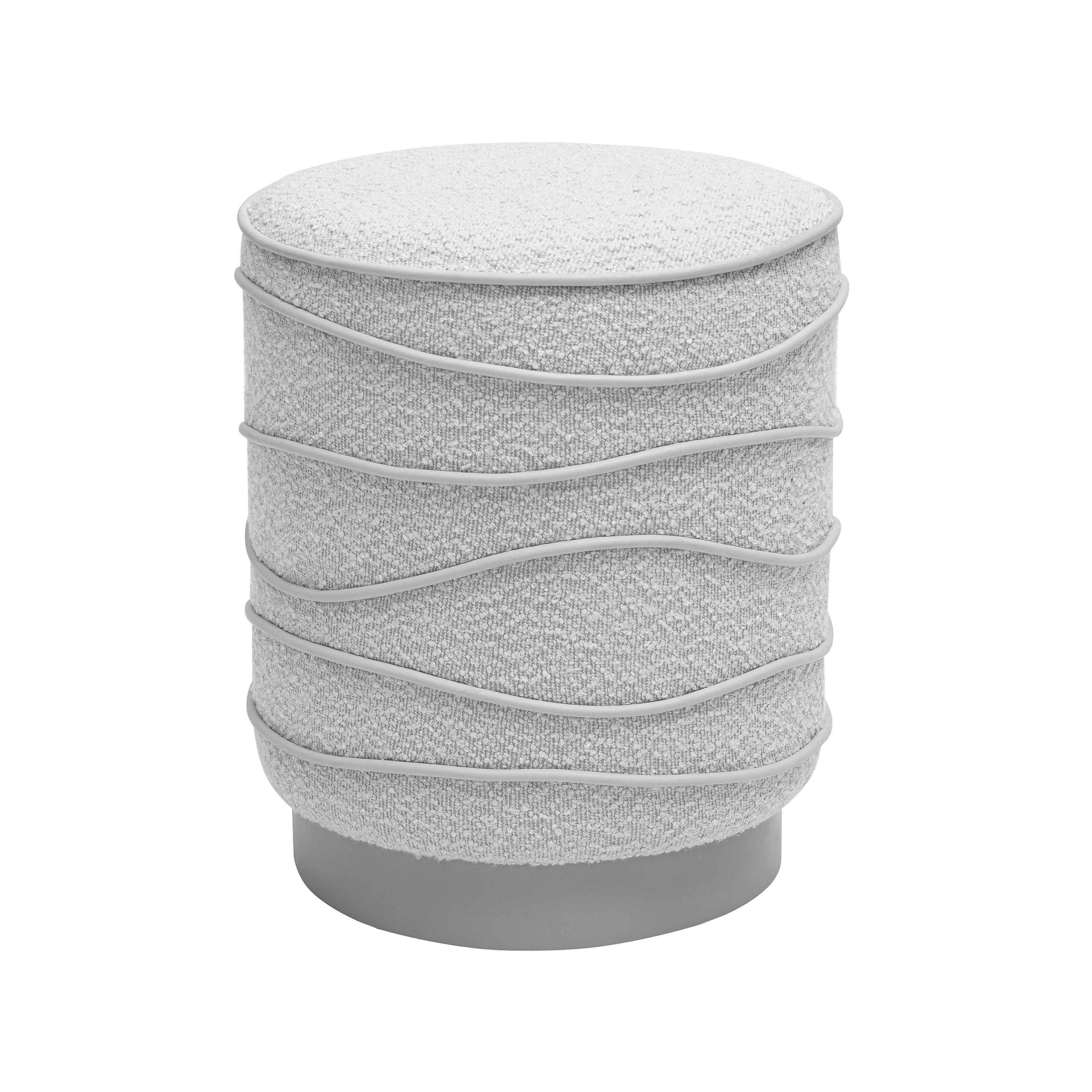 Nero Grey Boucle Ottoman