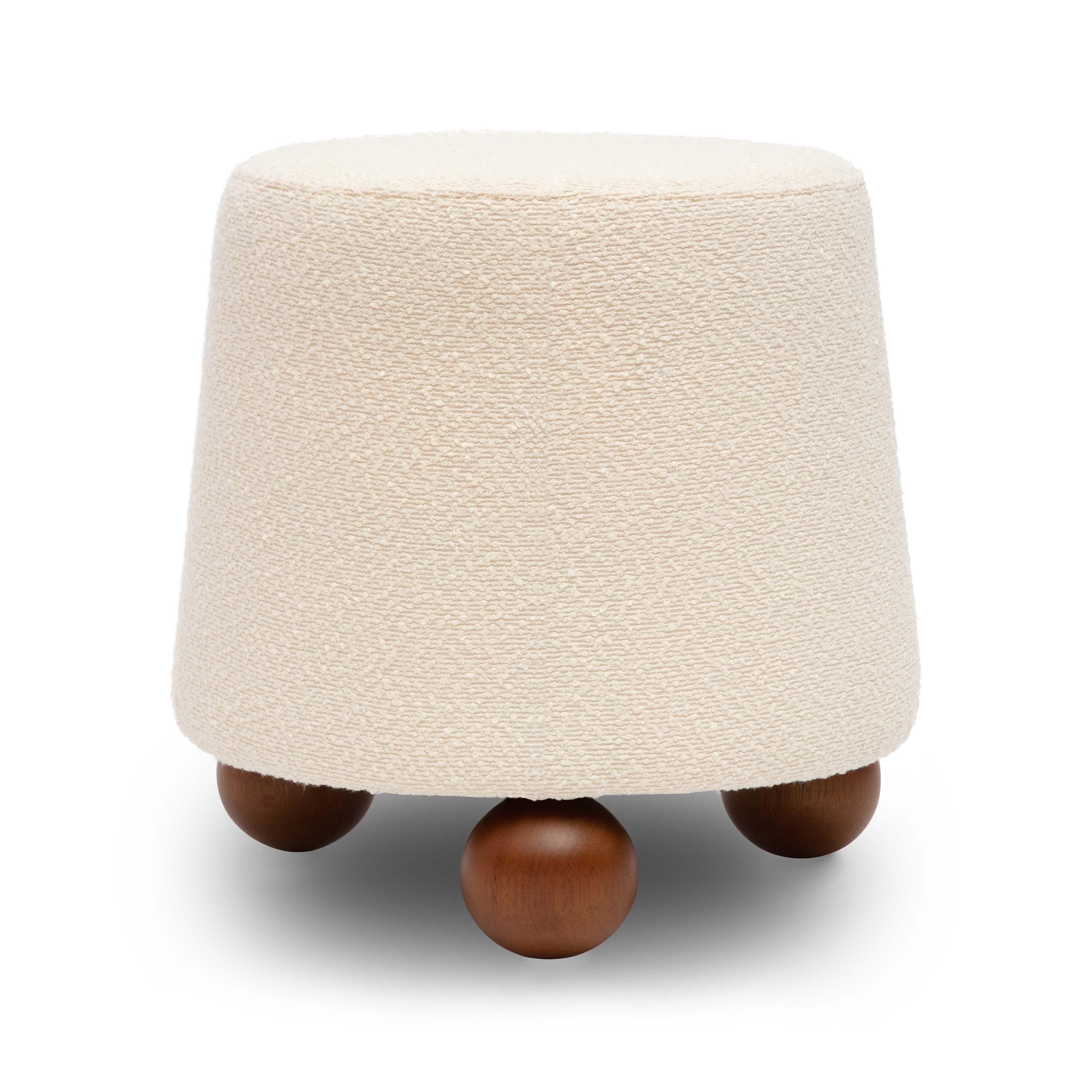 Jaine Cream Boucle Stool