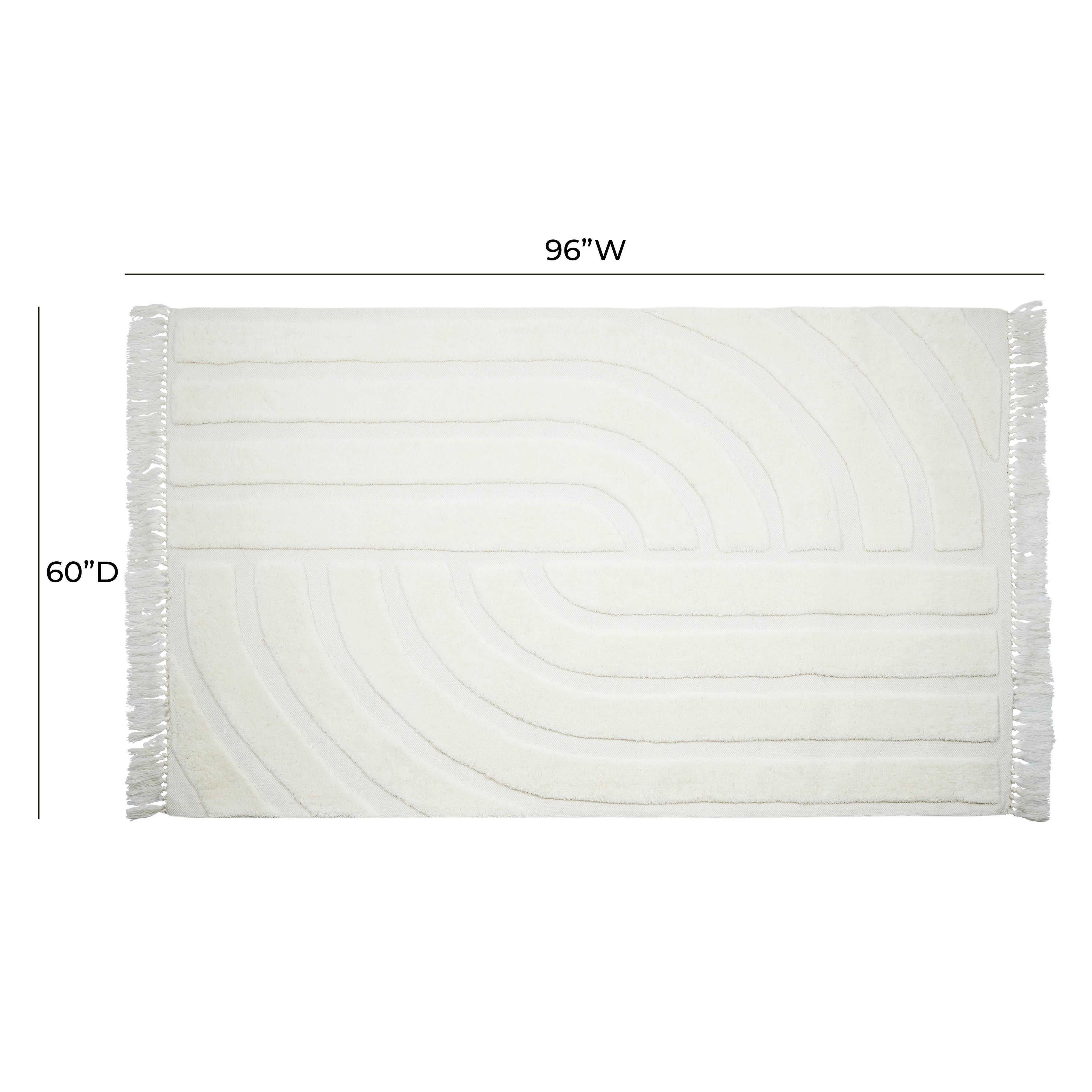 Loop White 5' x 8' Area Rug