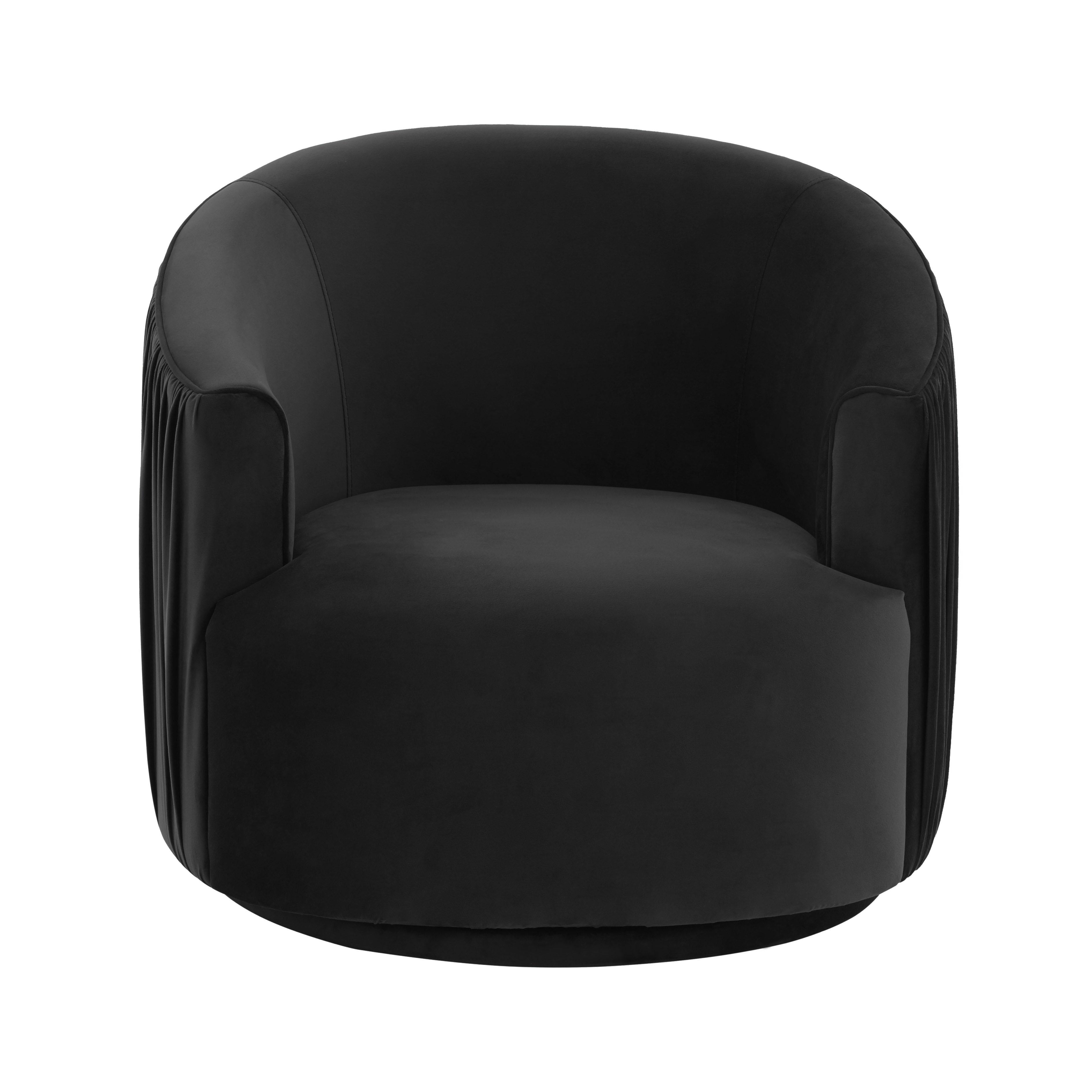 London Black Pleated Swivel Chair - UK