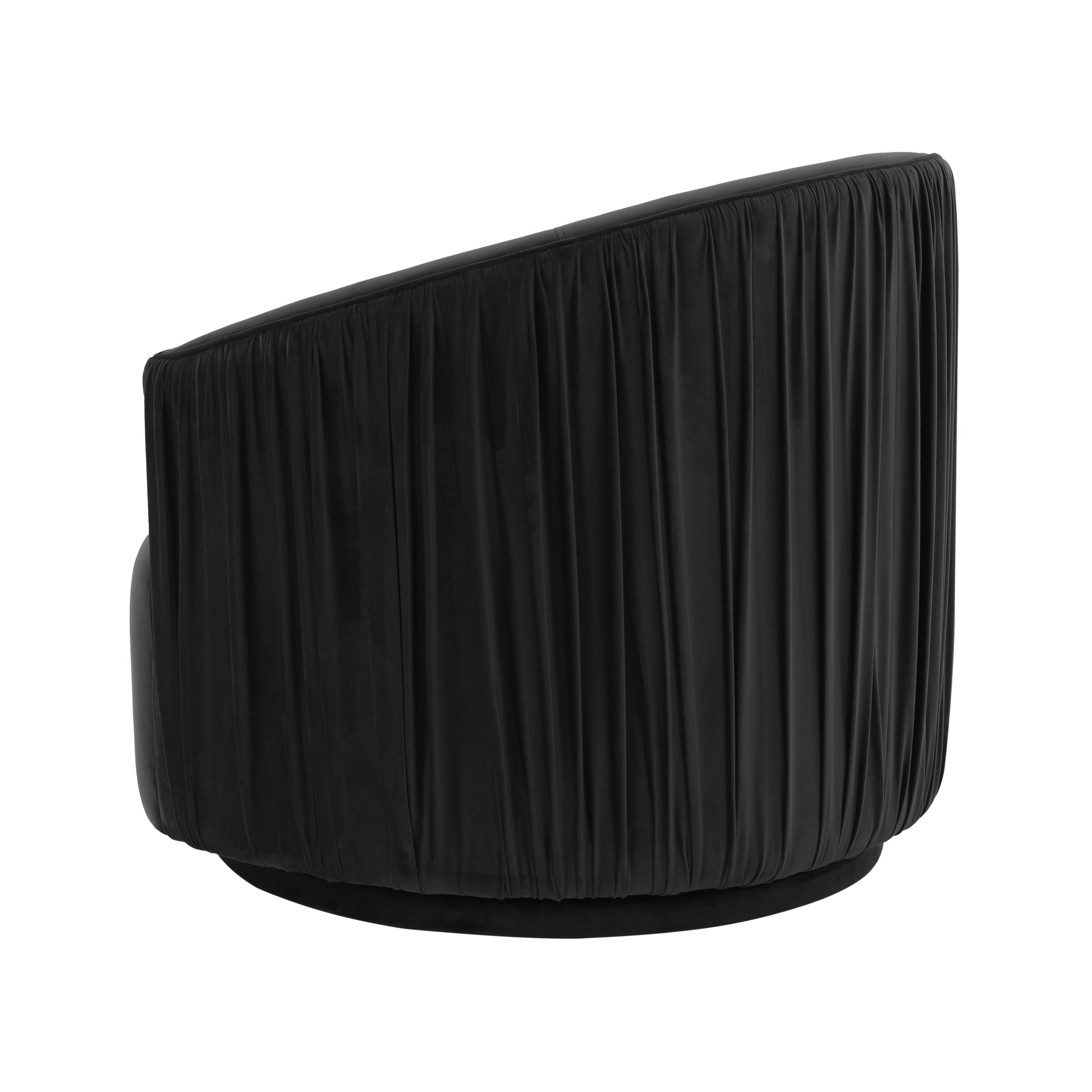 London Black Pleated Swivel Chair - UK