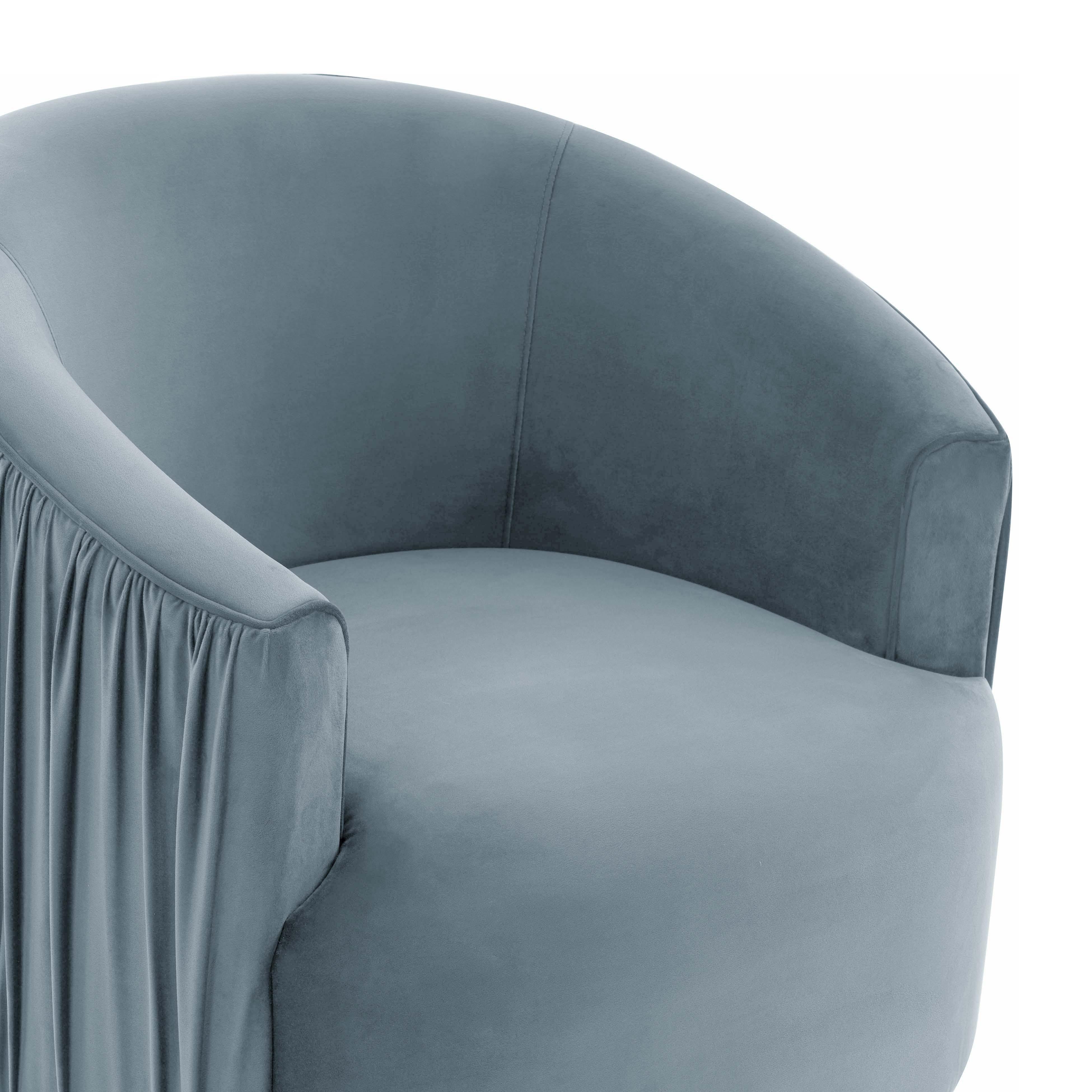 London Blue Pleated Swivel Chair