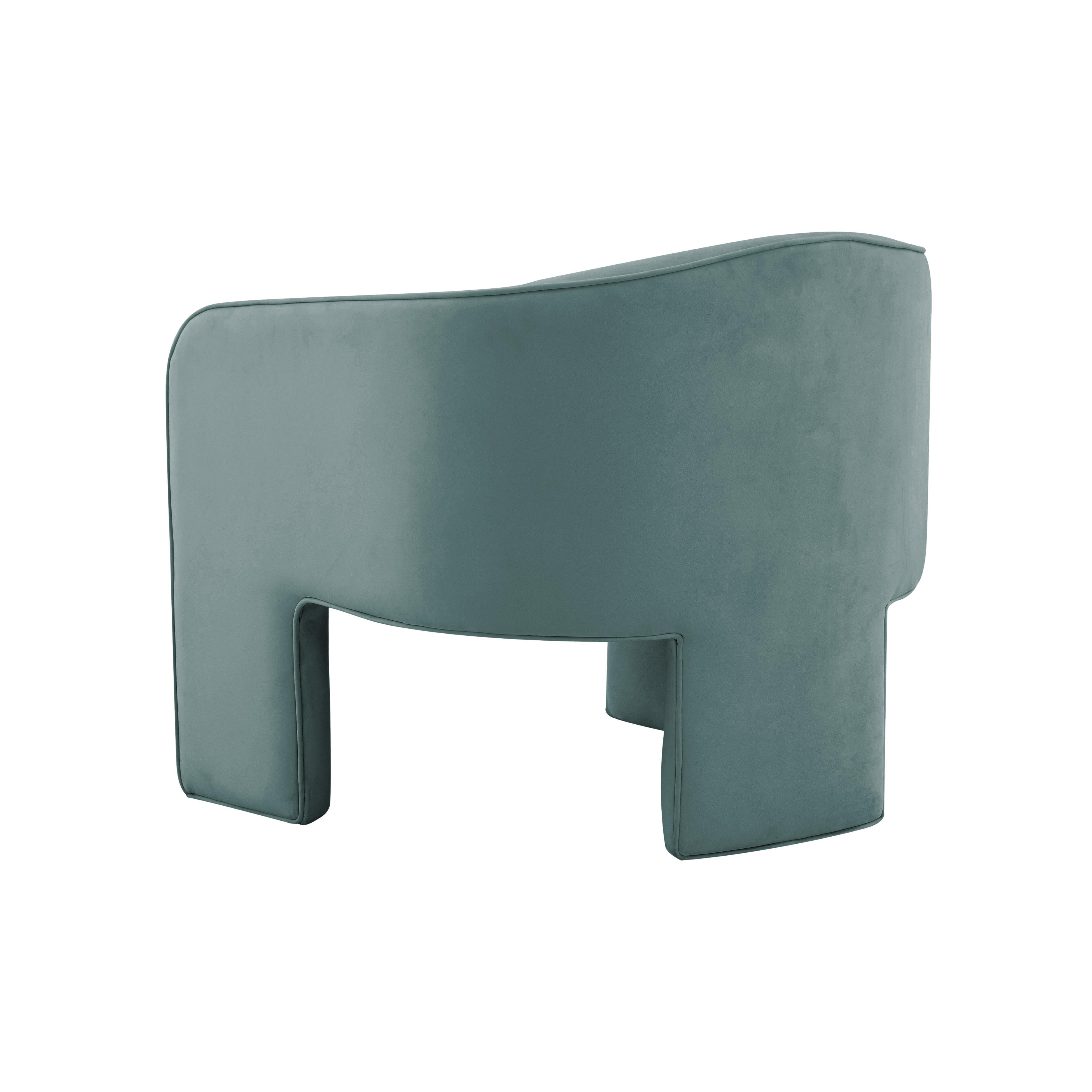 Marla Sea Blue Velvet Accent Chair - UK