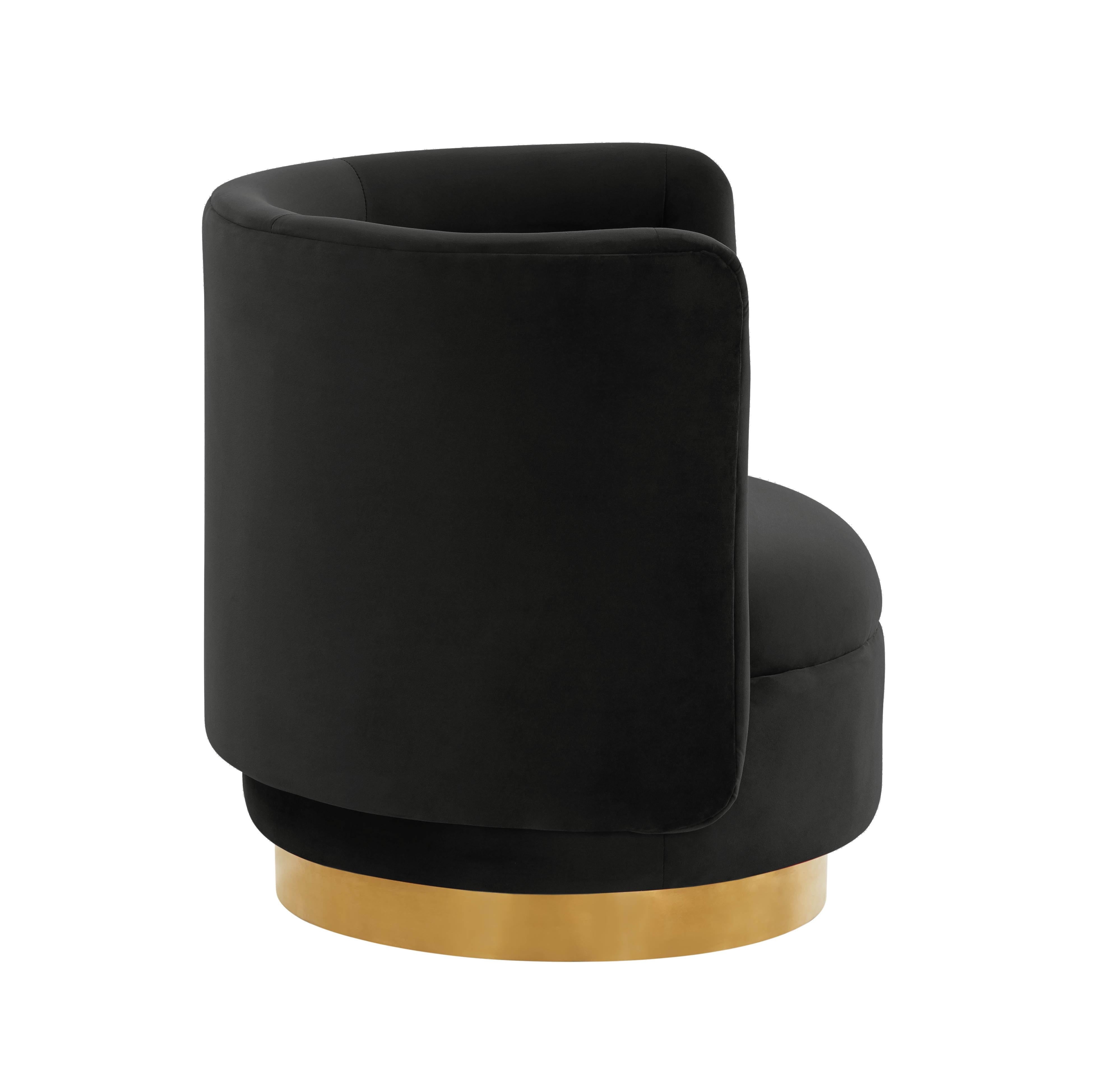 Remy Black Velvet Swivel Chair - UK
