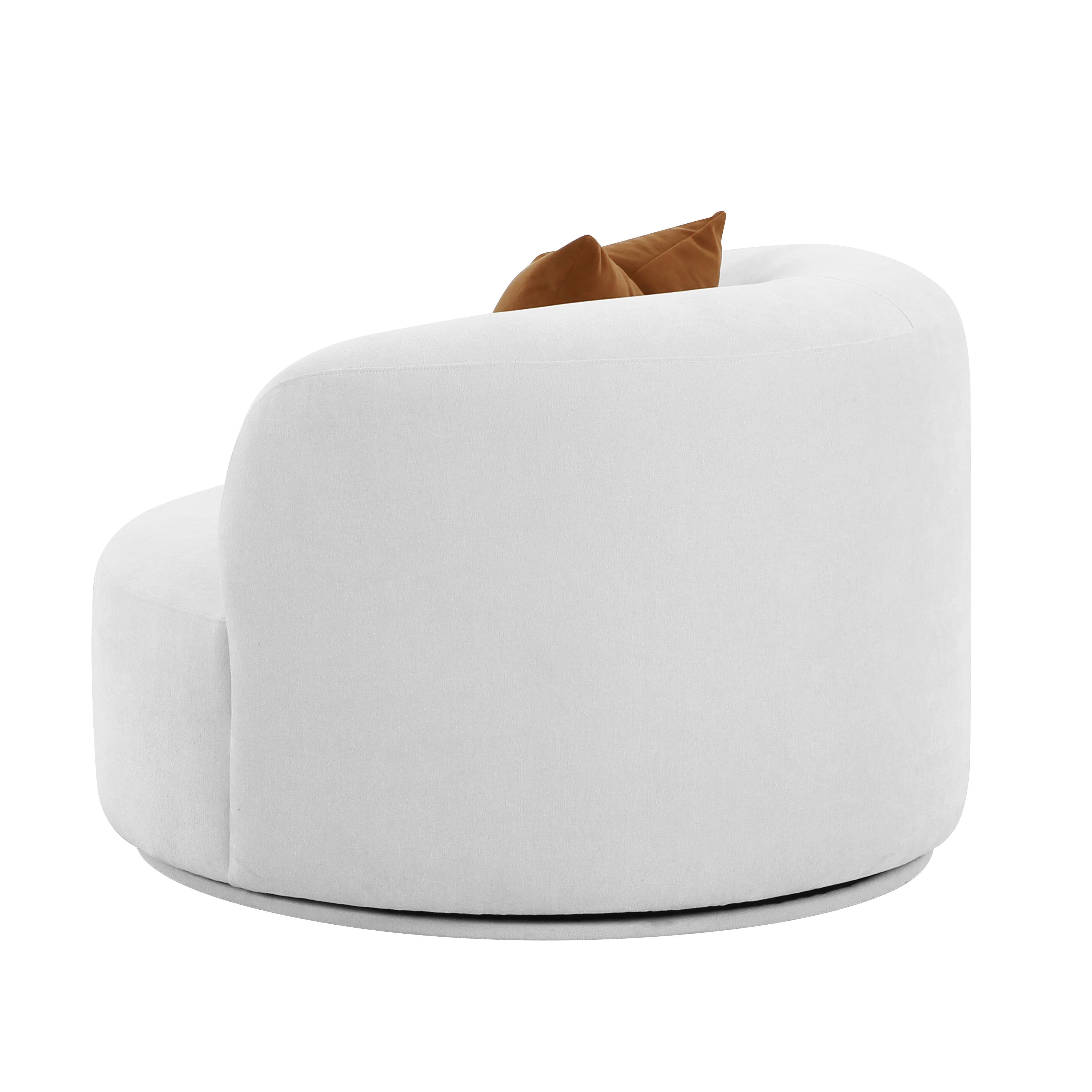Fickle Grey Velvet Swivel Chair - UK